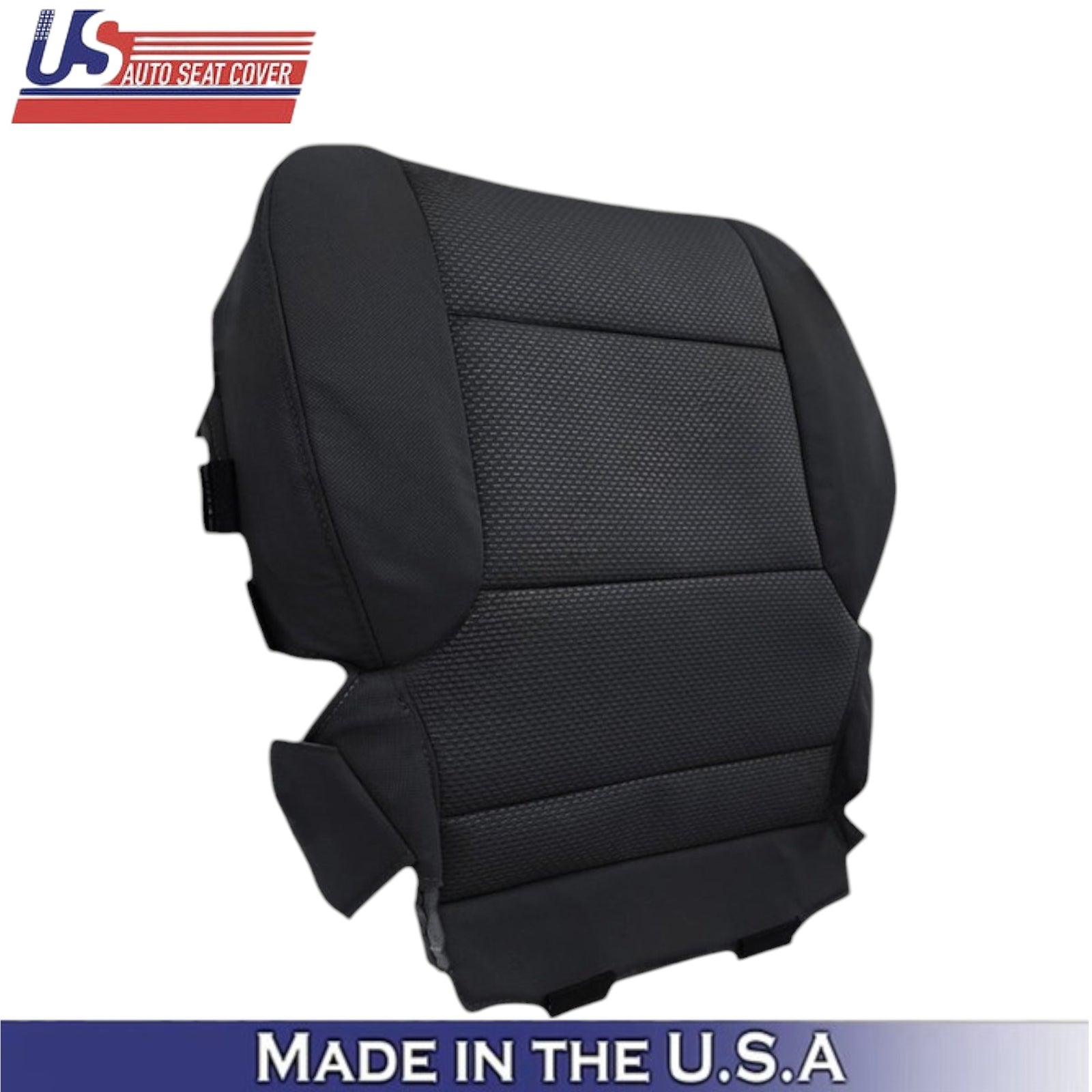 2014-2019 For Chevrolet Silverado Cloth Passenger Side Seat Covers Jet Black