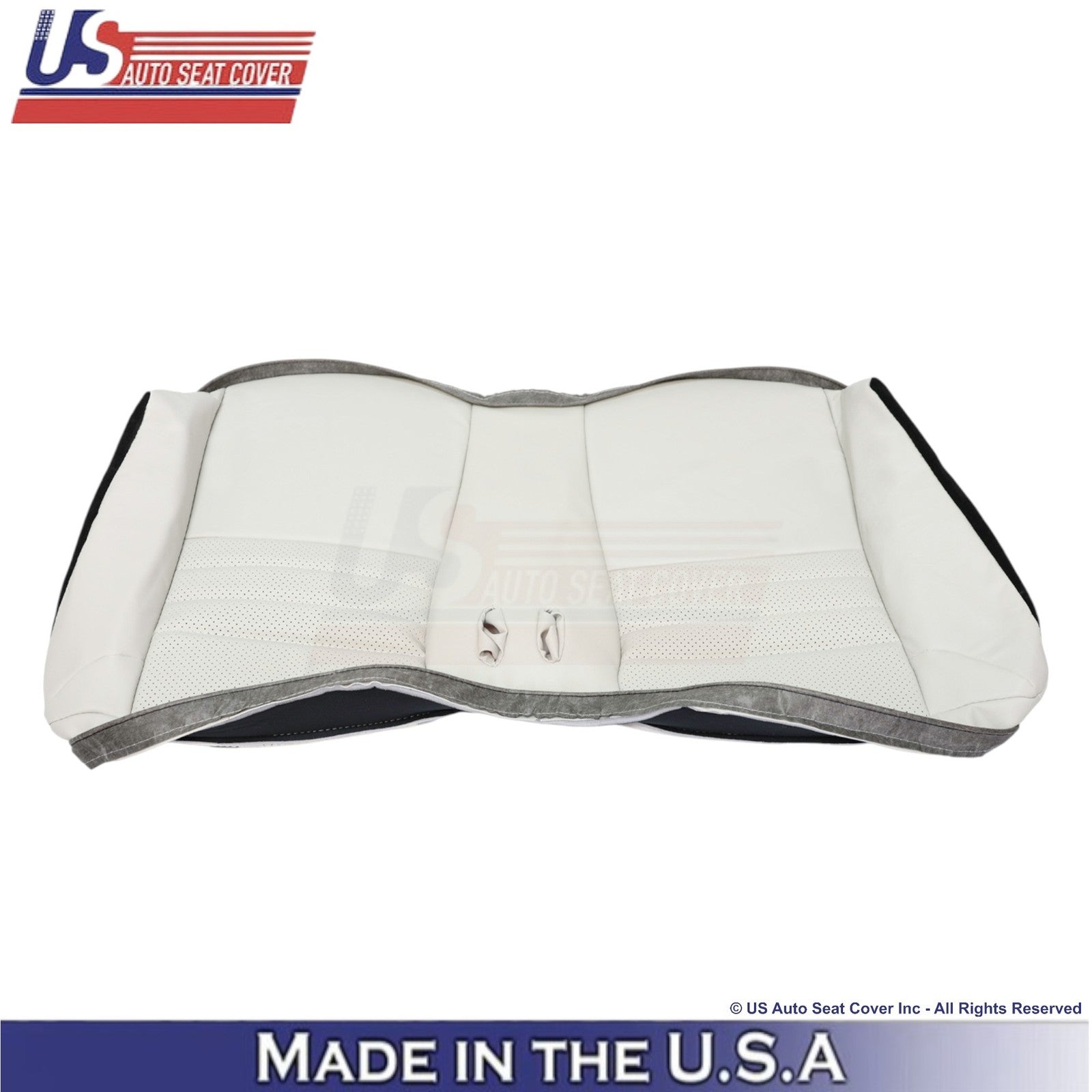 1999-2004 Fits Ford Mustang GT Genuine Leather Rear Bench Covers Oxford White