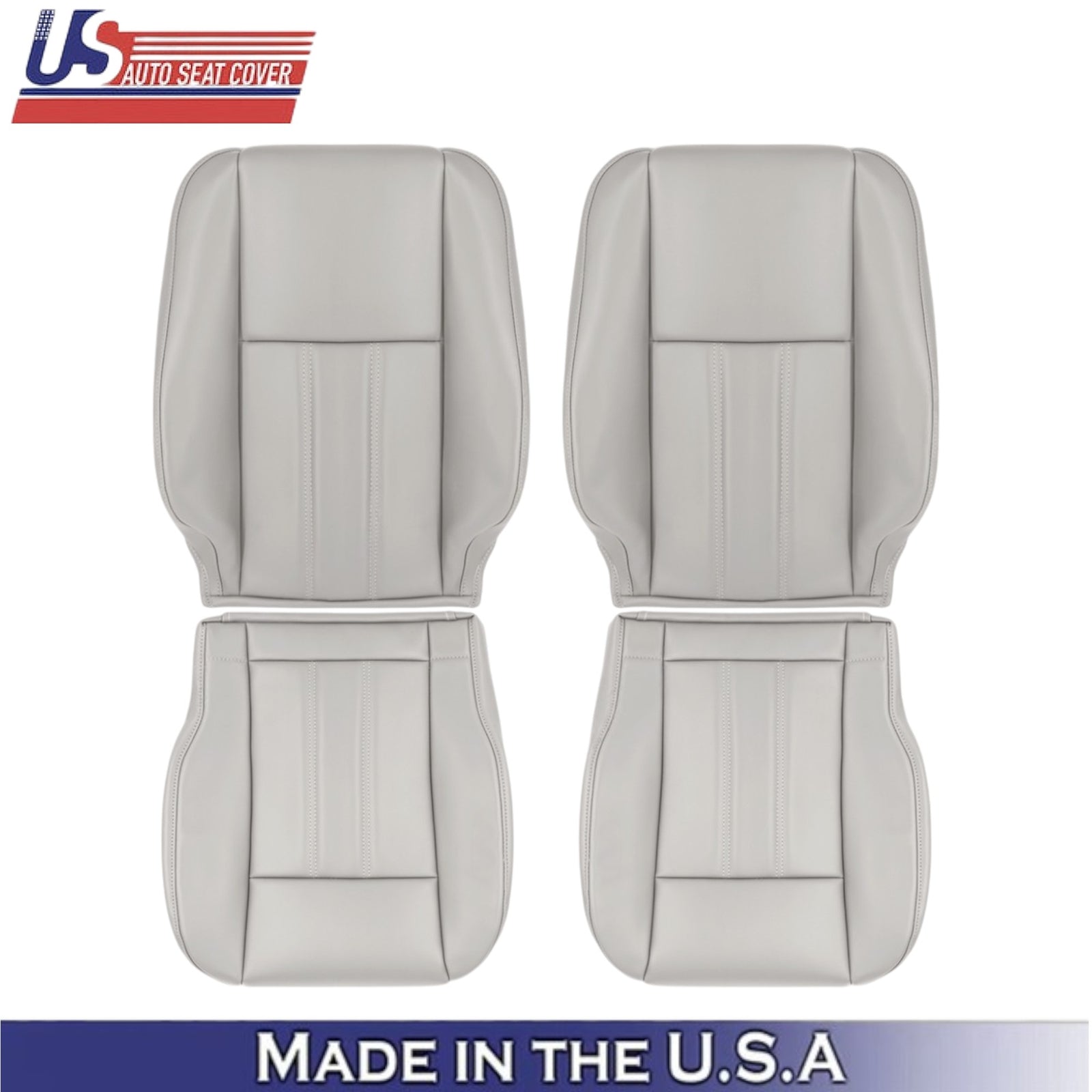 2008-2016 For Chrysler Town & Country Leatherette Front Seat Covers Light Shale
