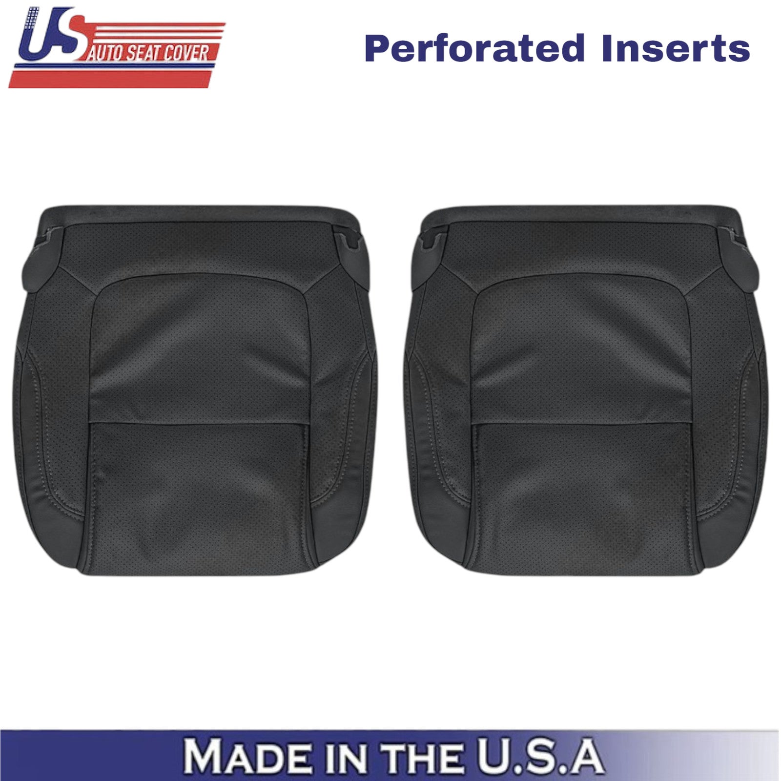 2011-2015 For Ford Explorer Limited Leatherette Front Bottom Seat Covers Black