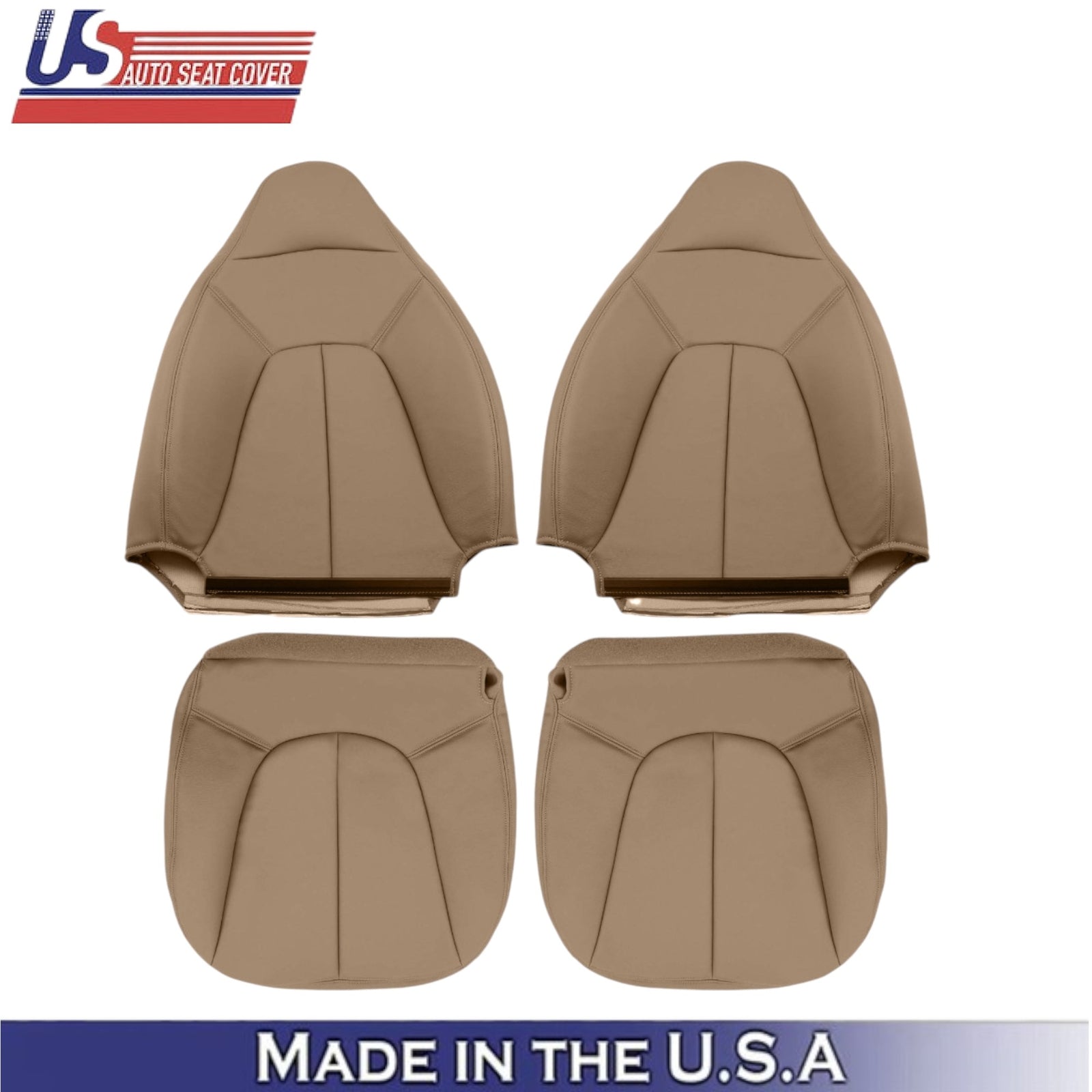 1997-2002 For Ford Expedition XLT Eddie Bauer Leather Front Seat Covers Tan
