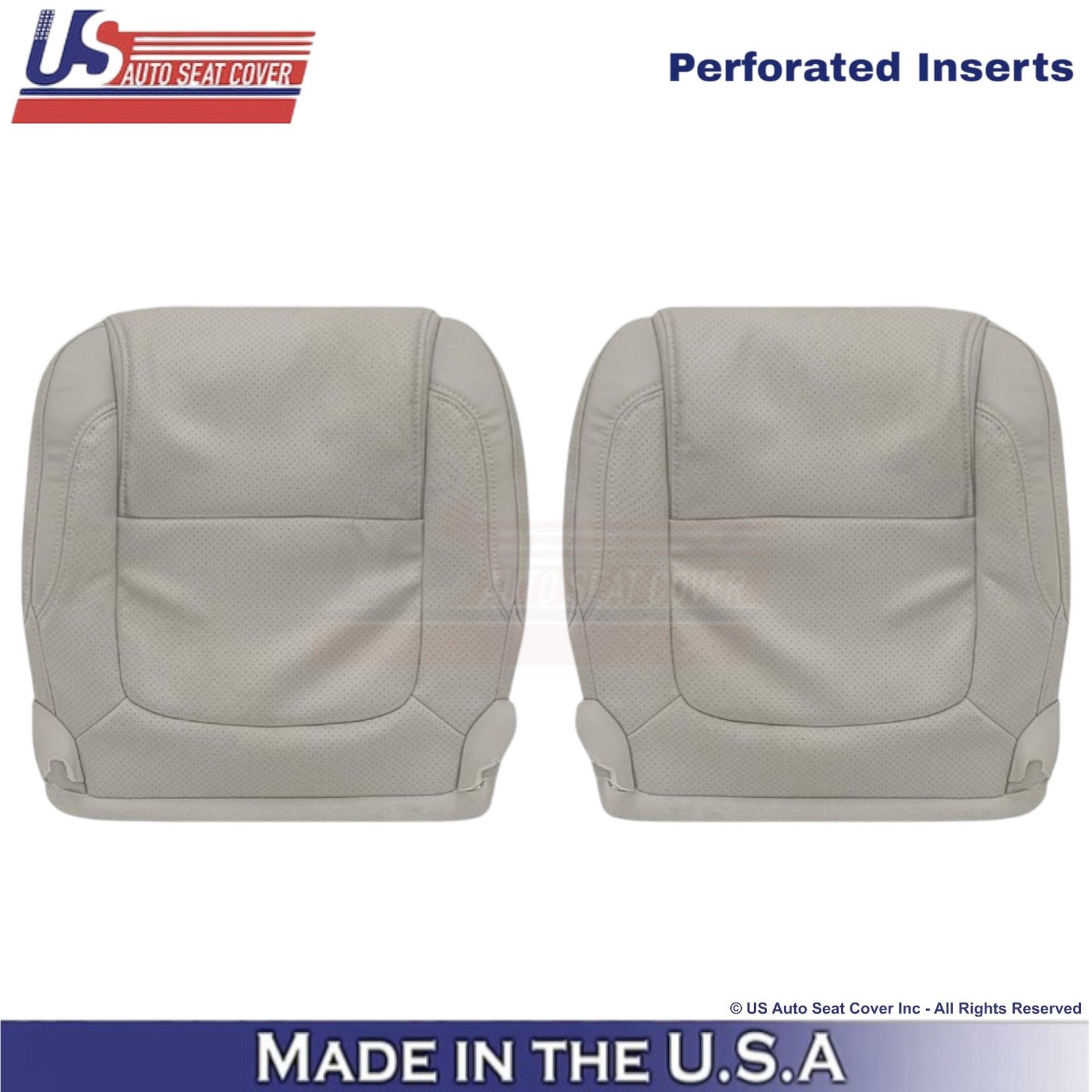 2011-2015 For Ford Explorer Limited Leatherette Perf Front Bottom Covers Gray