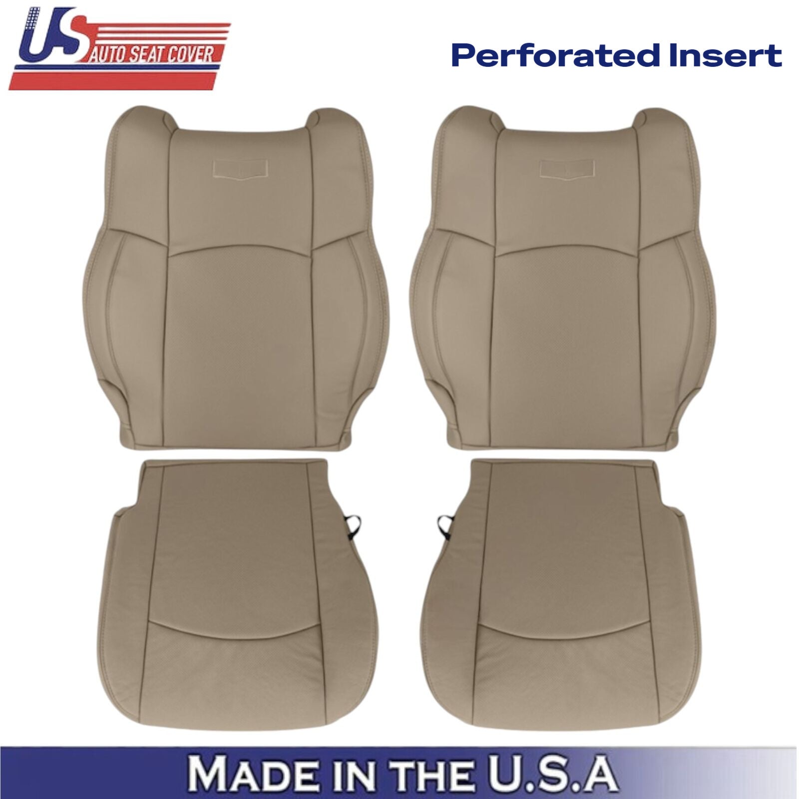 2009-2012 For Dodge Ram 1500 2500 3500 Laramie Leatherette Front Seat Covers Tan