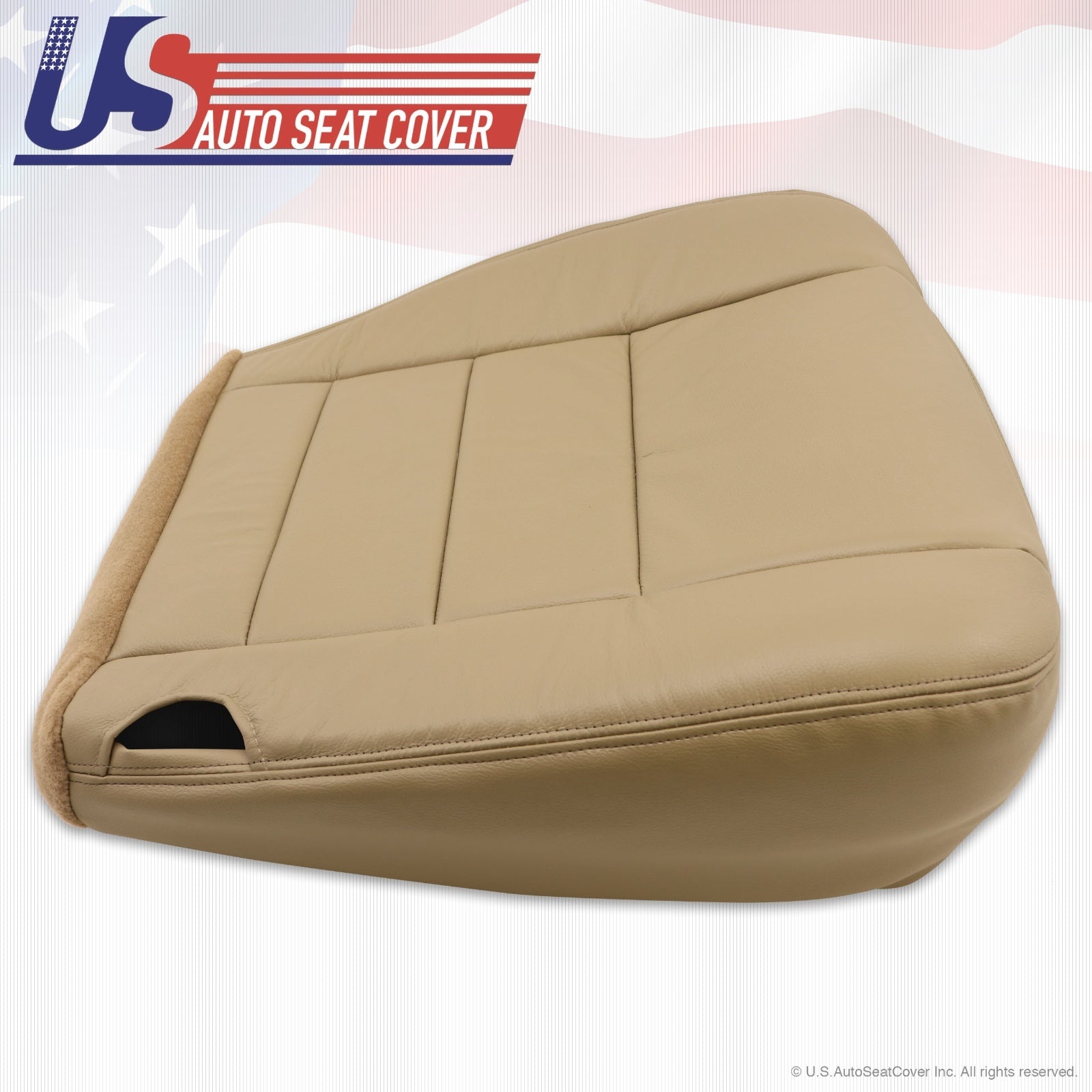 2002 to 07 Ford F250 350 Lariat Driver Bottom Replacement Seat Cover LEATHER TAN