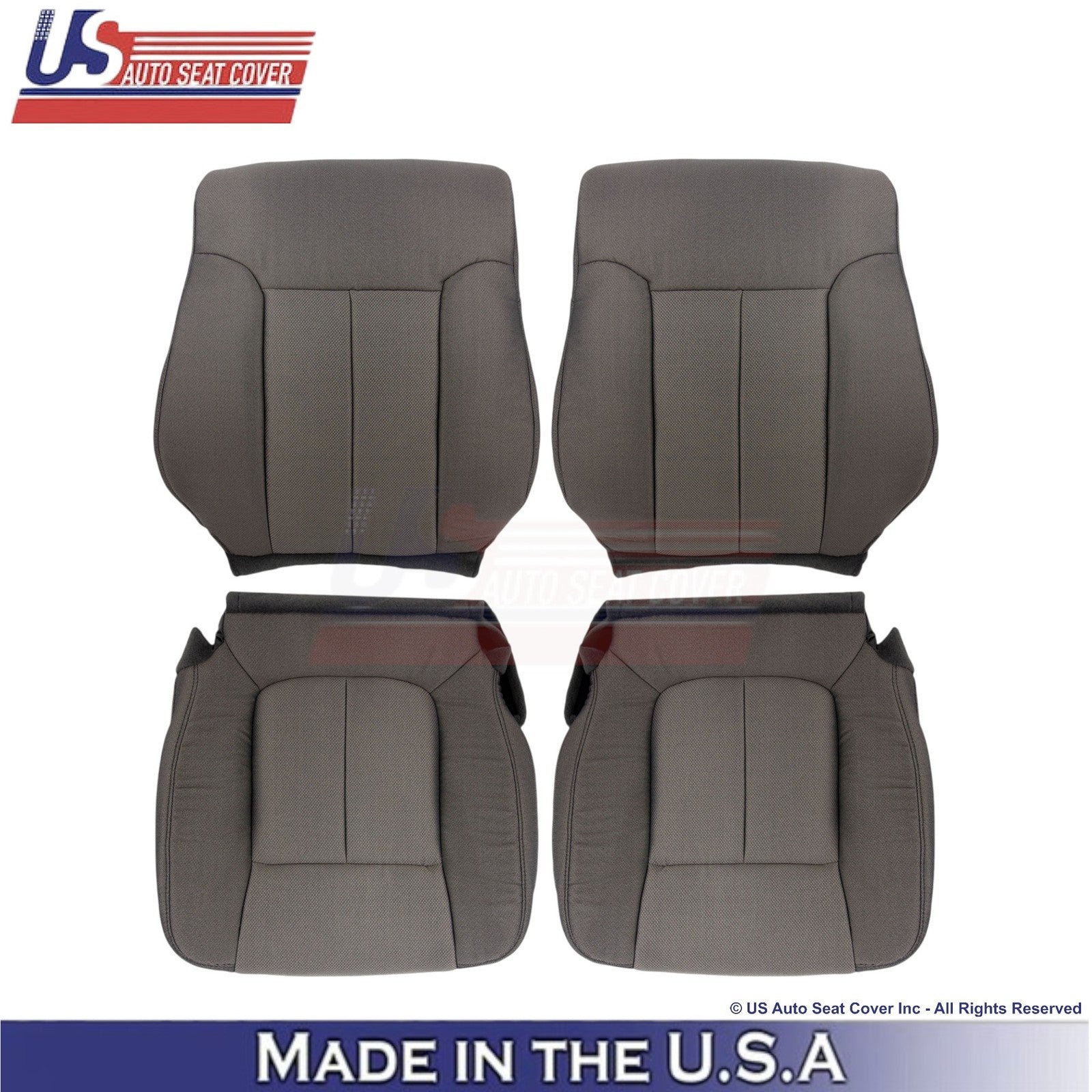 2009-2010 Fits Ford F150 Cloth Front Replacement Seat Covers Medium Stone Gray