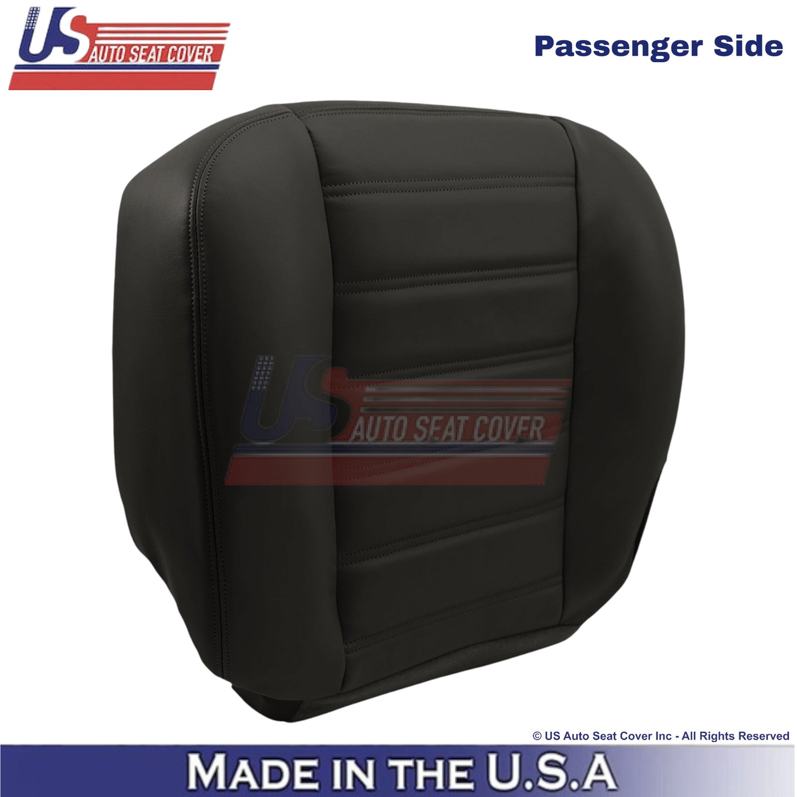2003-2007 For Hummer H2 Leatherette Passenger Bottom Seat Cover Ebony Black