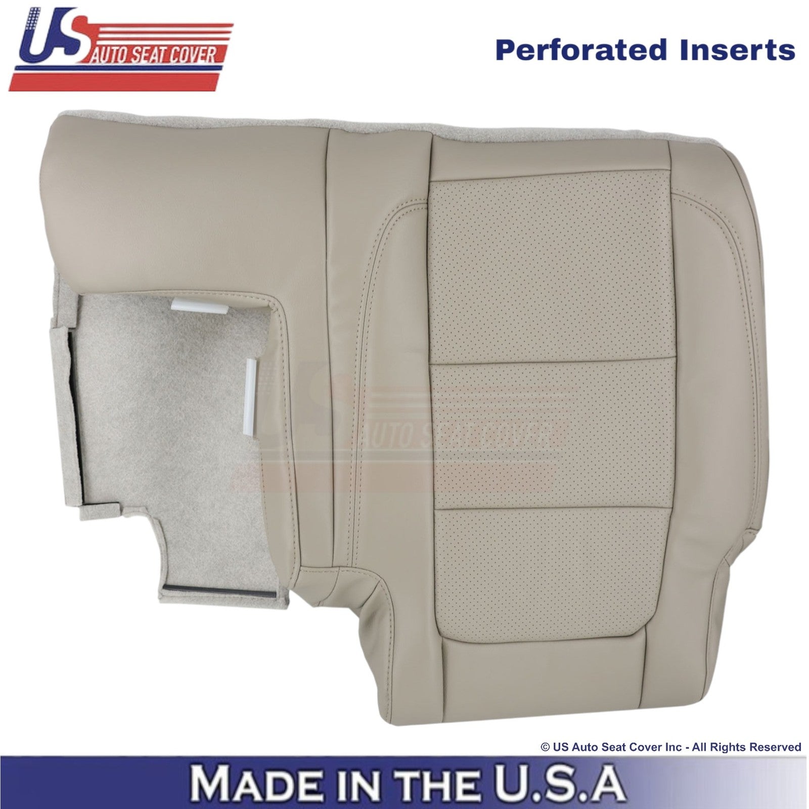 2011-2015 For Ford Explorer 2nd Row Left Top Leather Seat Cover Med. Light Stone