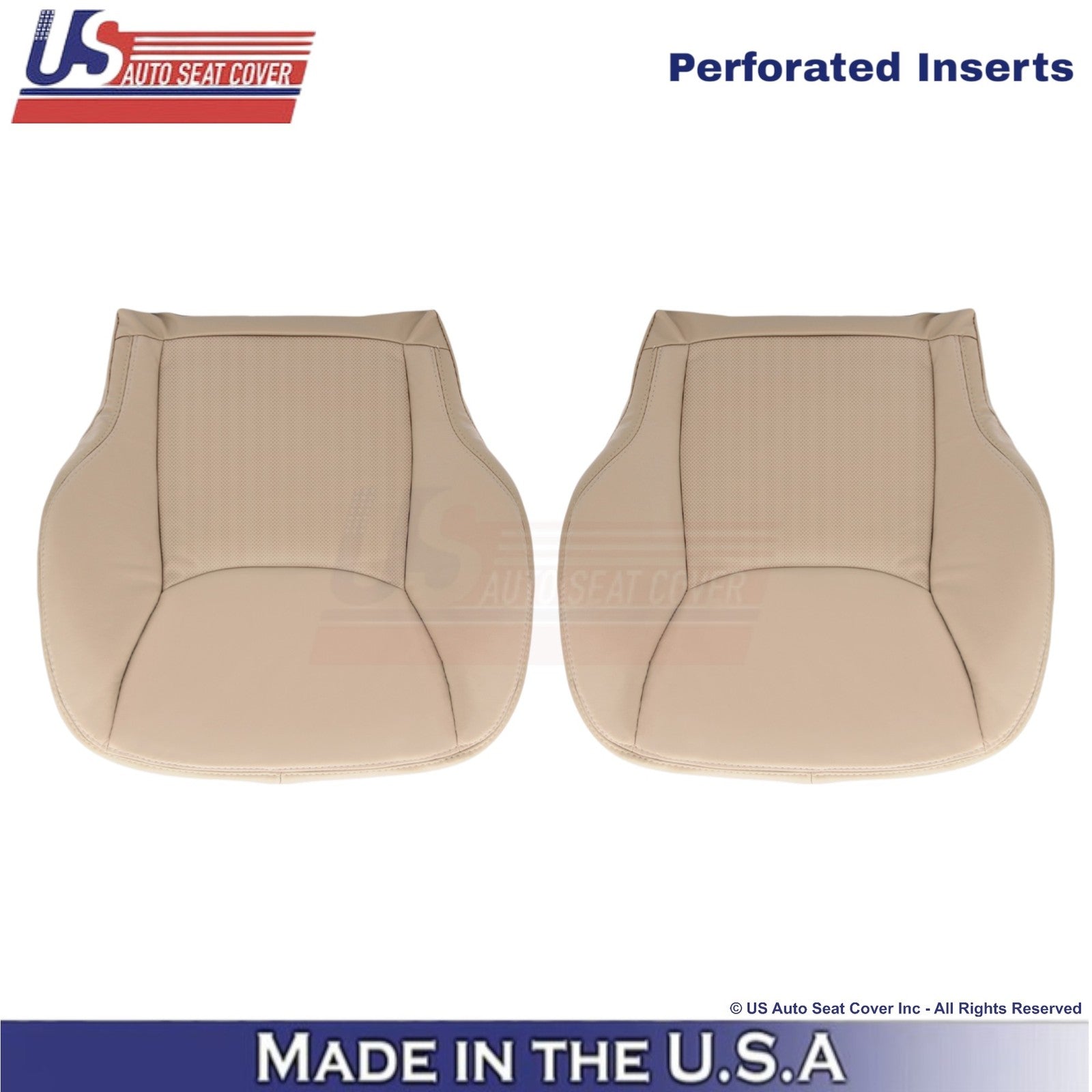 2002-2006 Fits Mercedes-Benz S-Class Leather Half Perf. Front Bottom Covers Java