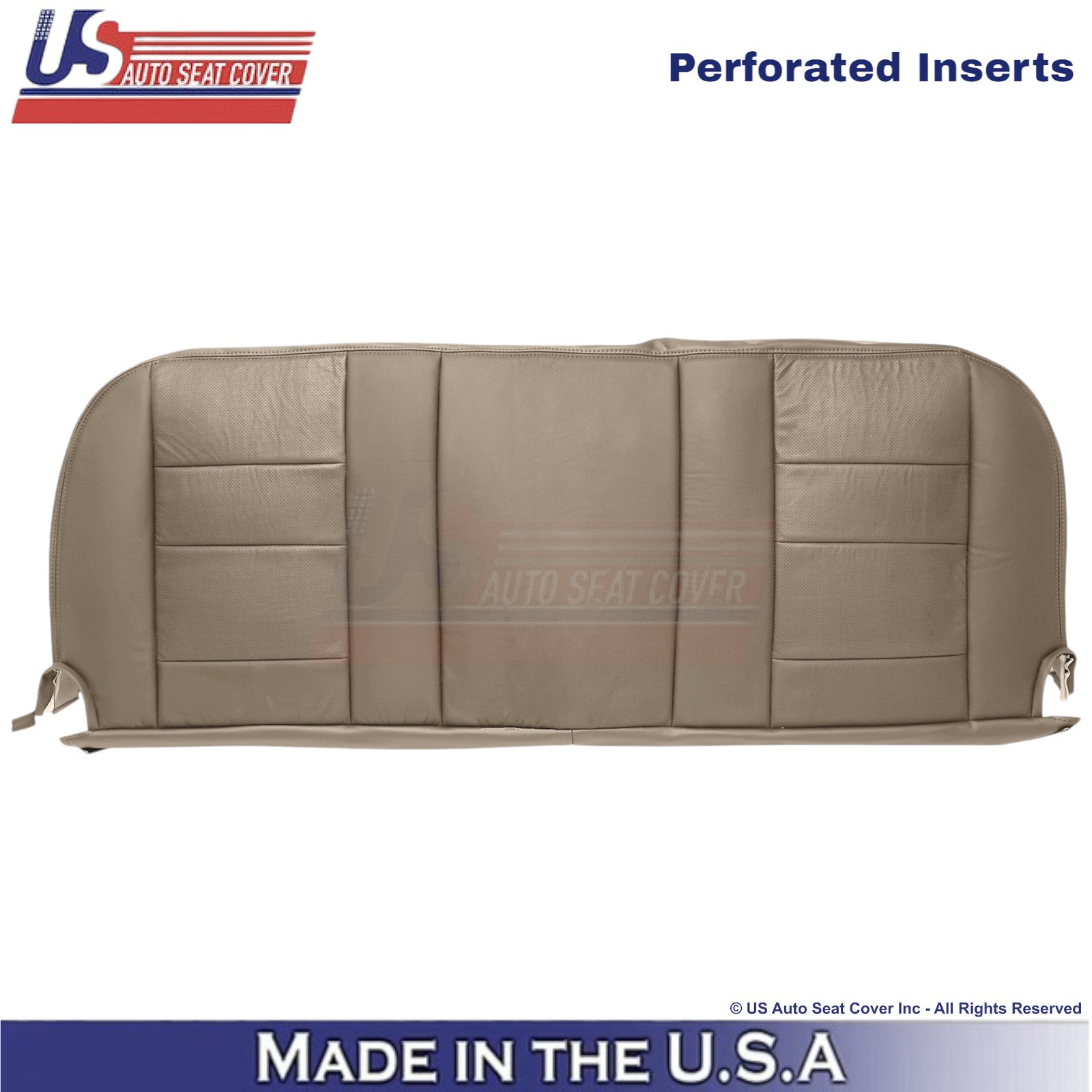 2002-2003 Fits Ford F250 F350 Lariat Leather Perf Rear Bottom Seat Cover Tan