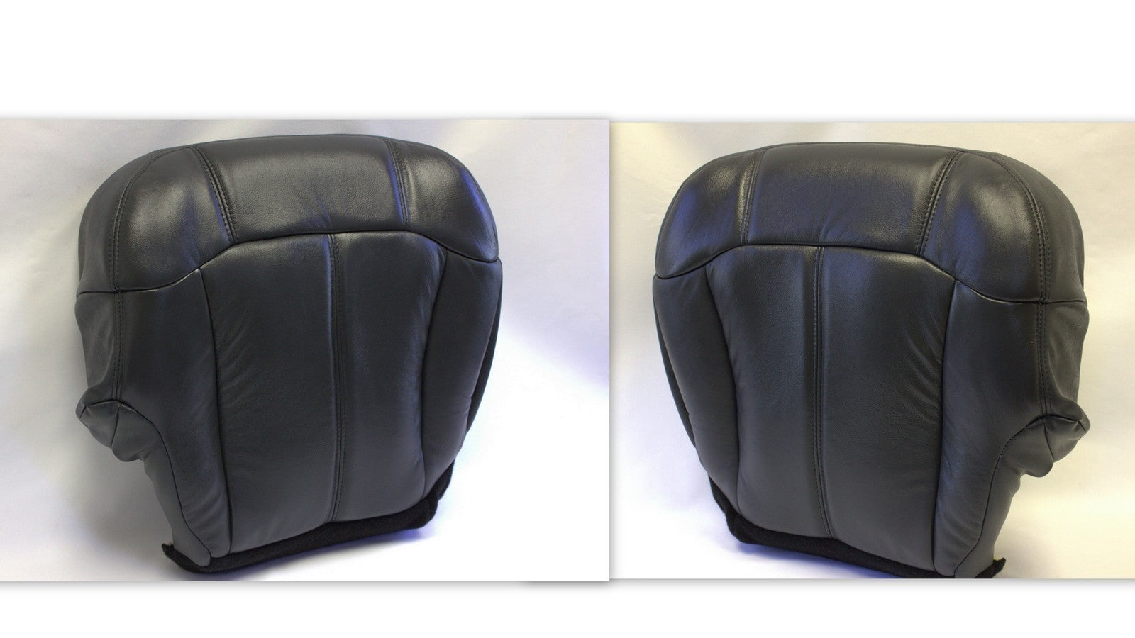 2002 Chevy 1500 2500 3500 Driver & Passenger  Bottom Leather Seat Cover Black