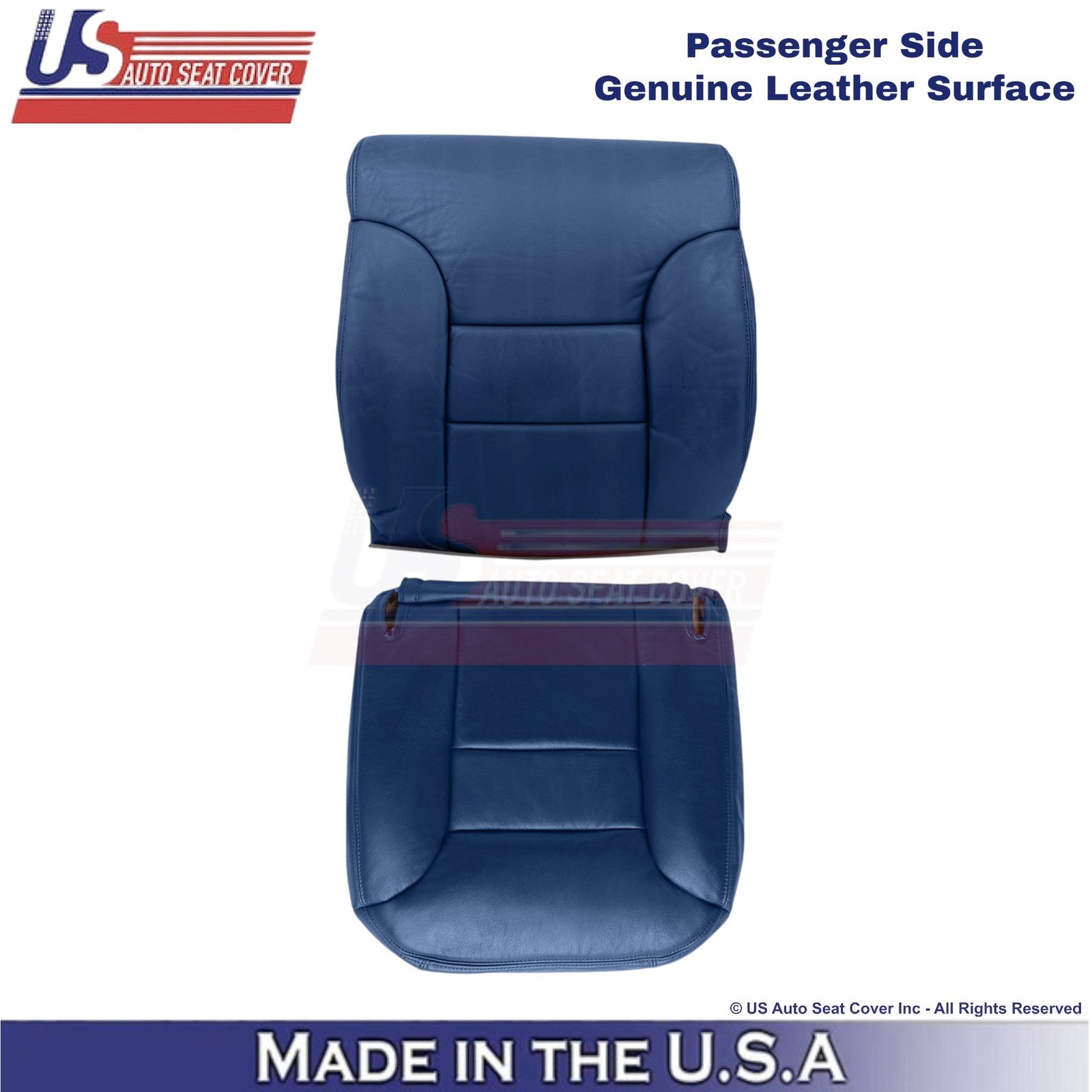 1995-1999 Fits Chevy Suburban Genuine Leather Passenger Side Covers Navy Blue