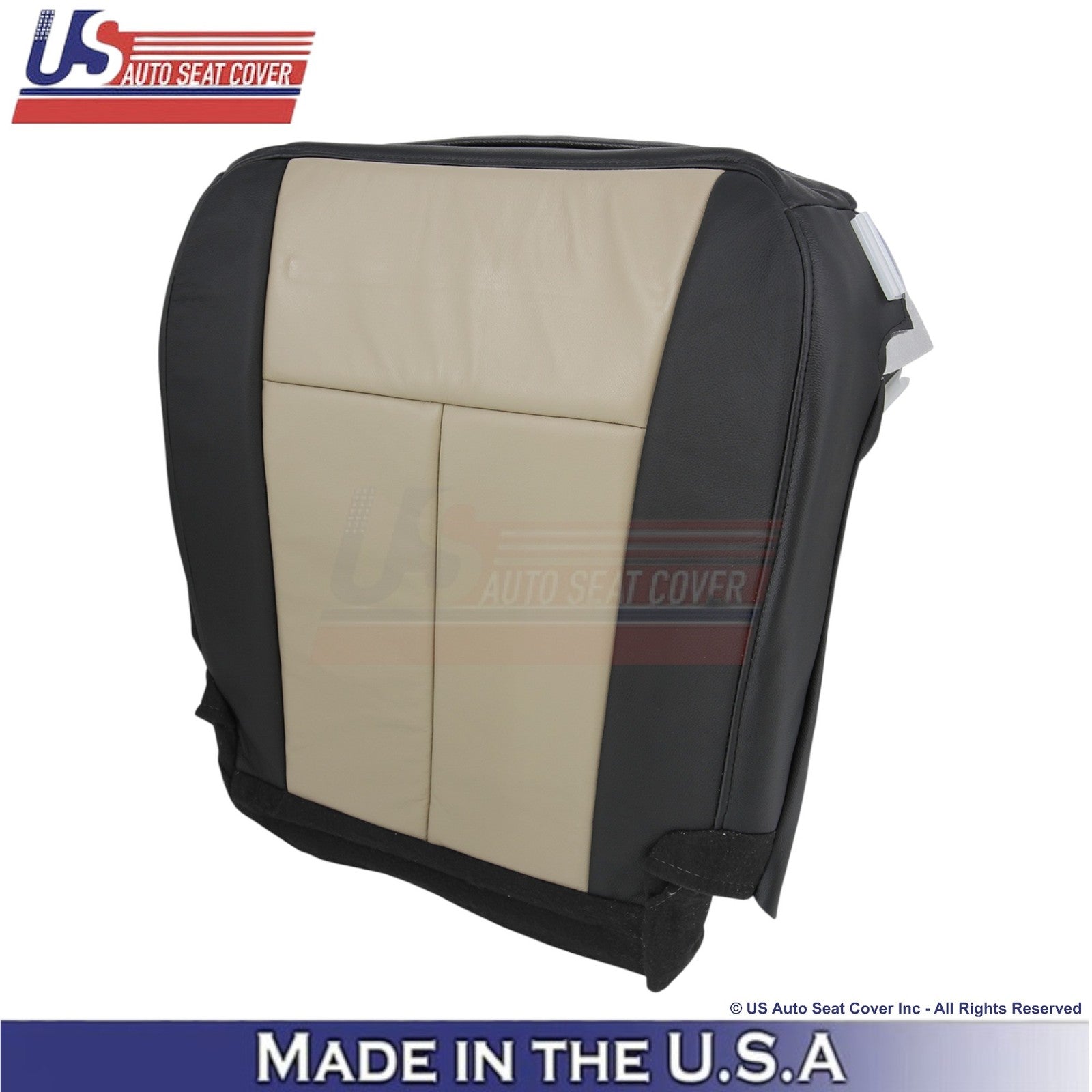 2007-2008 Fits Ford Expedition Leatherette Driver Bottom Covers Gray Stone/Camel