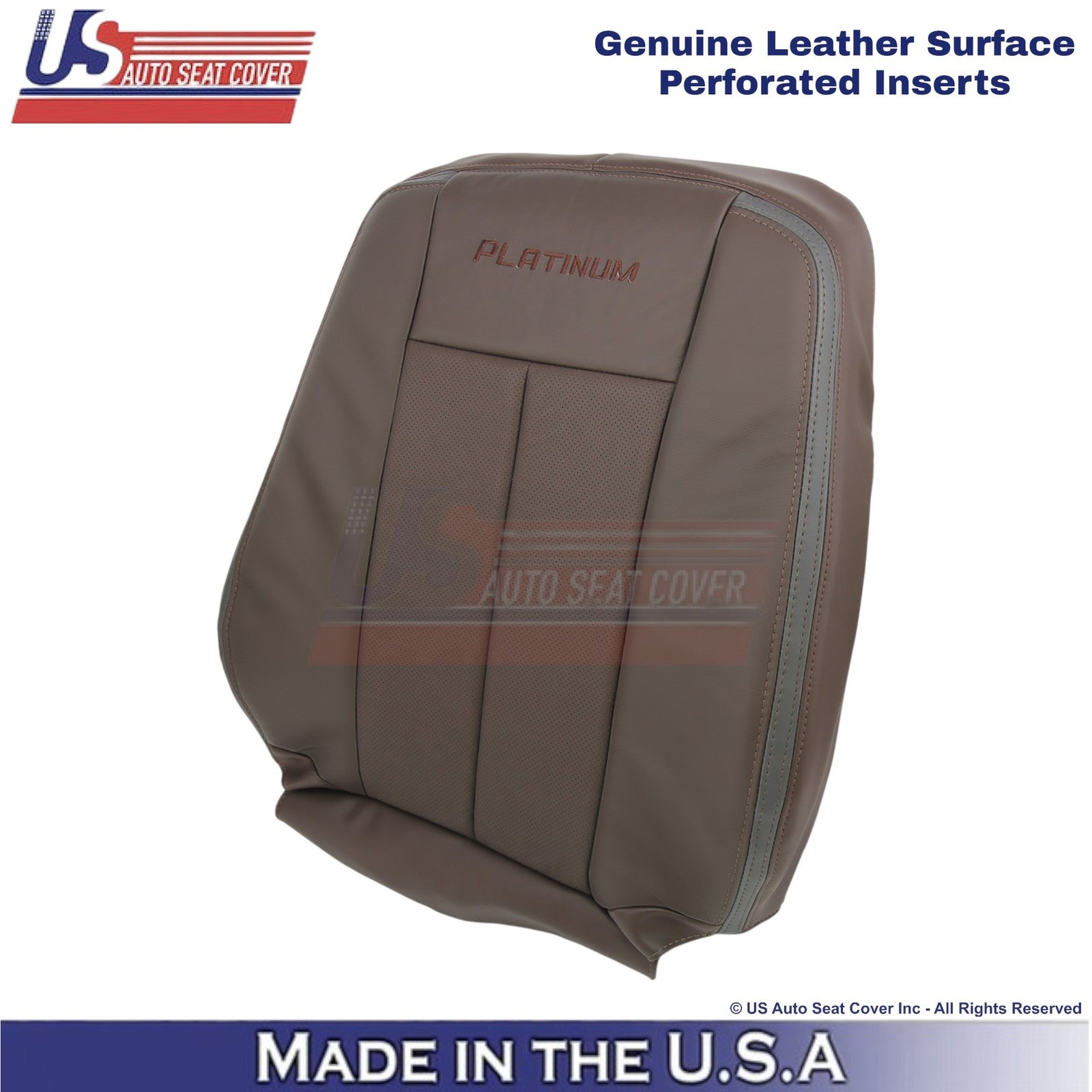 2015-2017 Fits Ford Expedition Platinum Genuine Leather Driver Top Cover Brown
