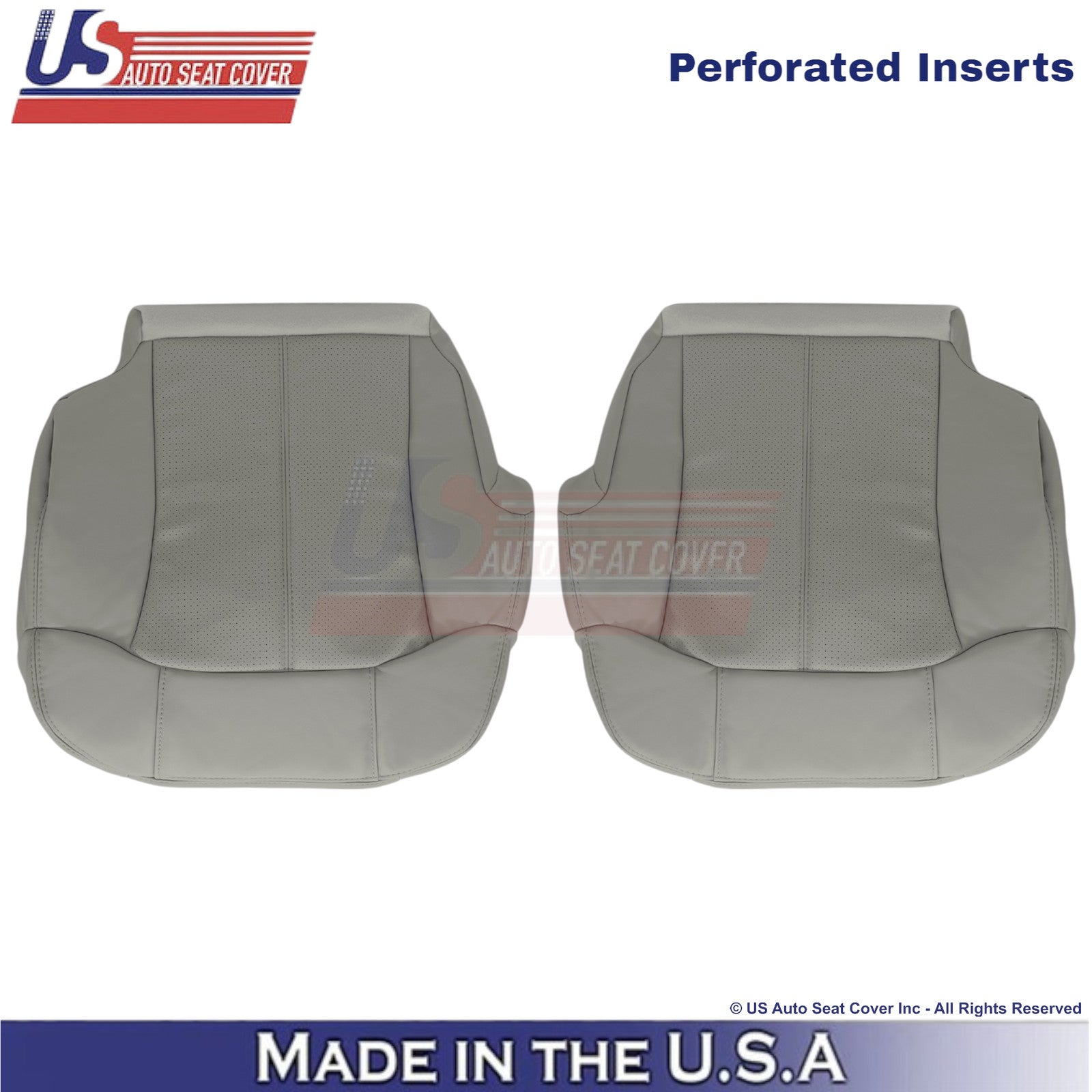 2002 For Cadillac Escalade Leatherette Drive/Passenger Bottom Covers Pewter Gray