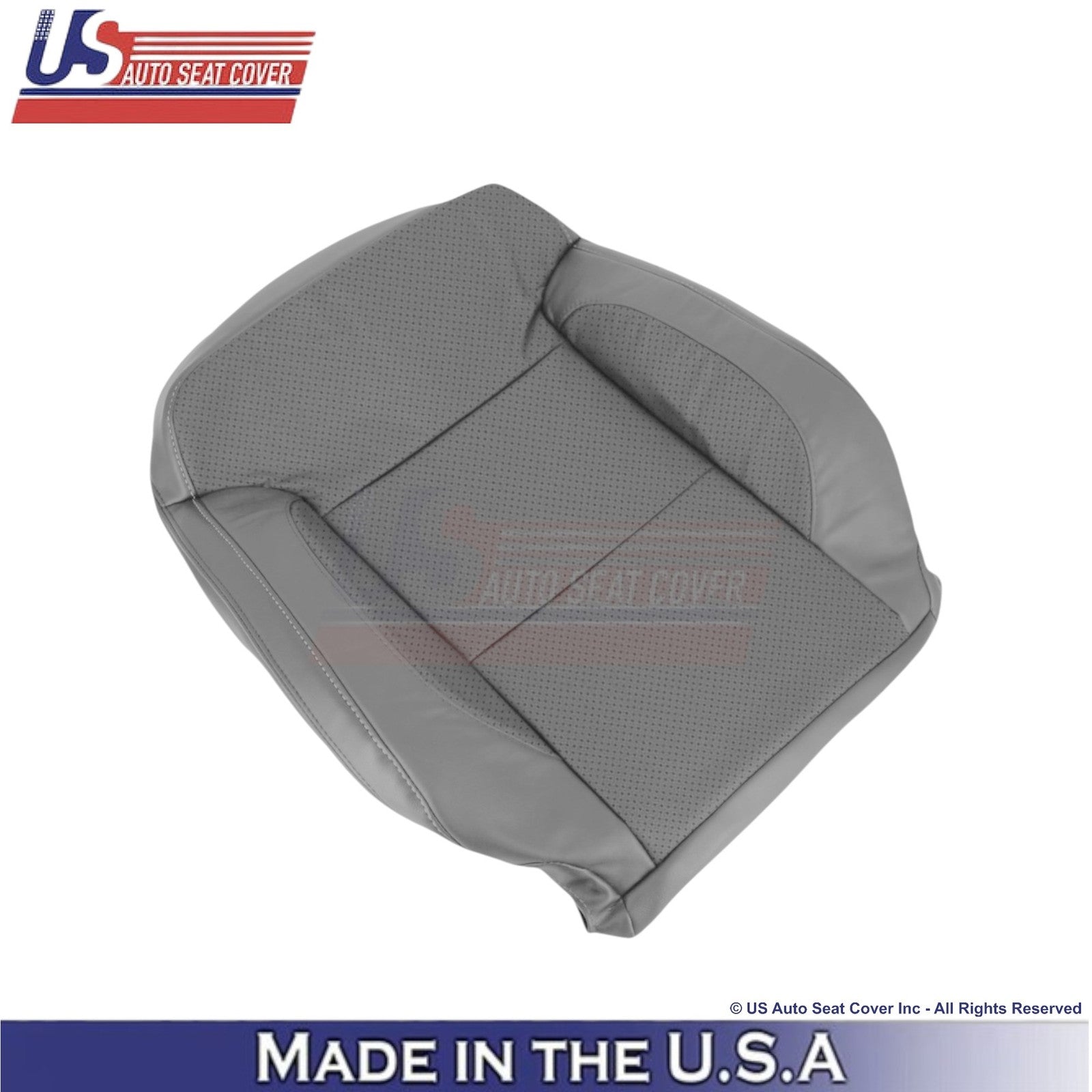2014-2019 For Chevy Silverado 1500 LT LS Leatherette Perf Front Top Covers Gray