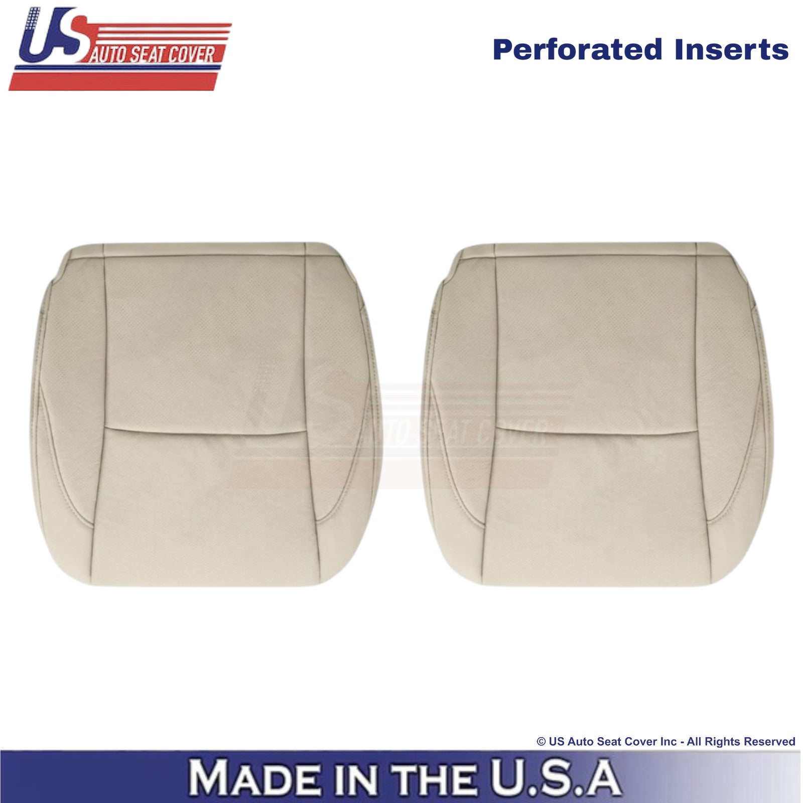 2007-2012 For Lexus ES350 Leather Perf. Front Bottom Seat Covers Parchment Tan