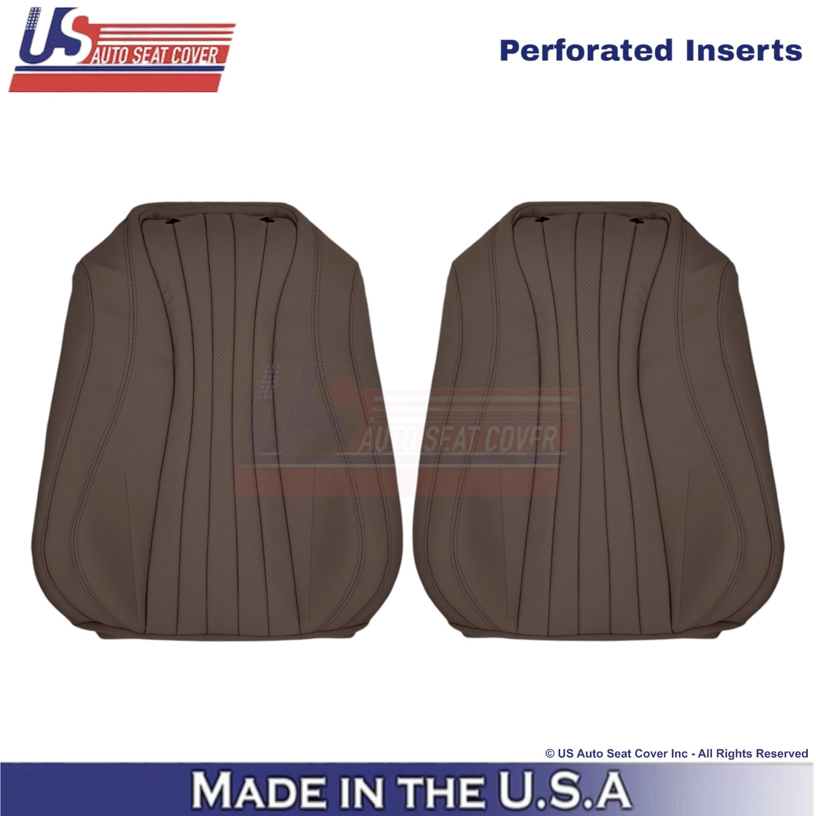 2017-2023 Fits Mercedes Benz E-Class Leatherette Front Seat Covers Nut Brown