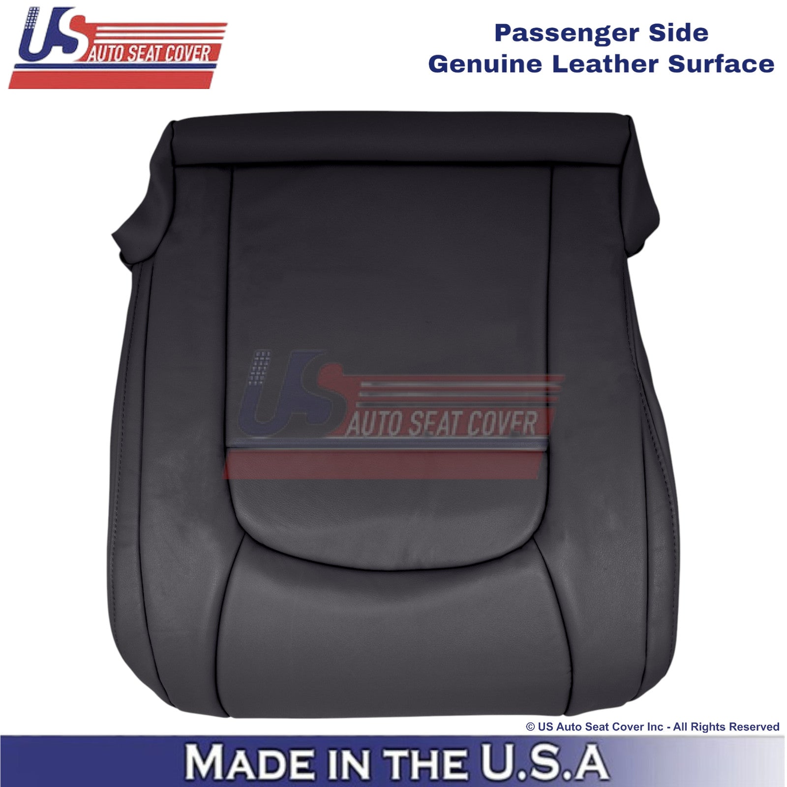 2008-2021 For Toyota Land Cruiser Leather Passenger Bottom Seat Cover Black