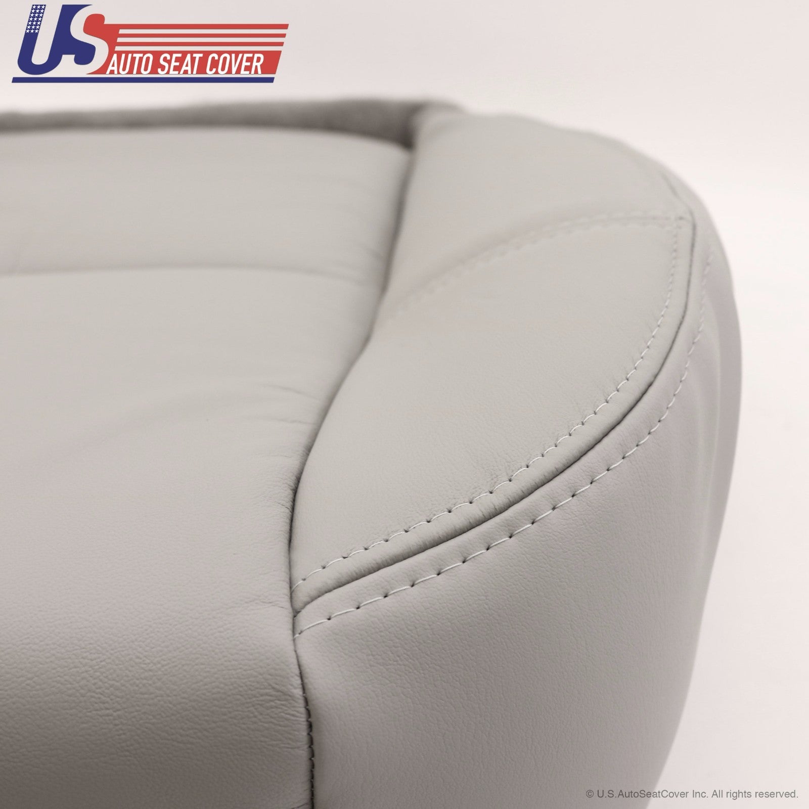 2007 2008 Chevy Tahoe & Suburban Driver Bottom Leather Seat Cover Light Gray