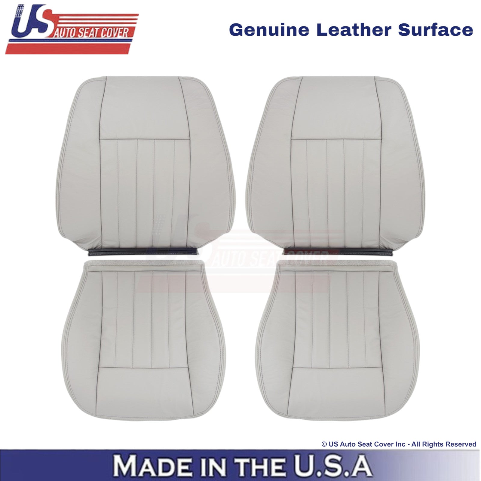 2005-2007 Fits Jeep Liberty Limited Front Genuine Leather Covers Light Graystone