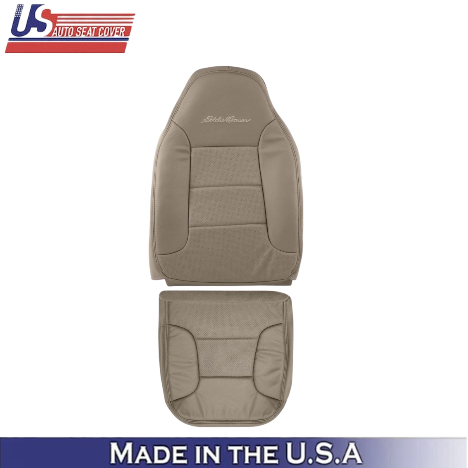 1992-1996 For Ford Bronco Eddie Bauer Leatherette Driver Side Seat Covers Tan