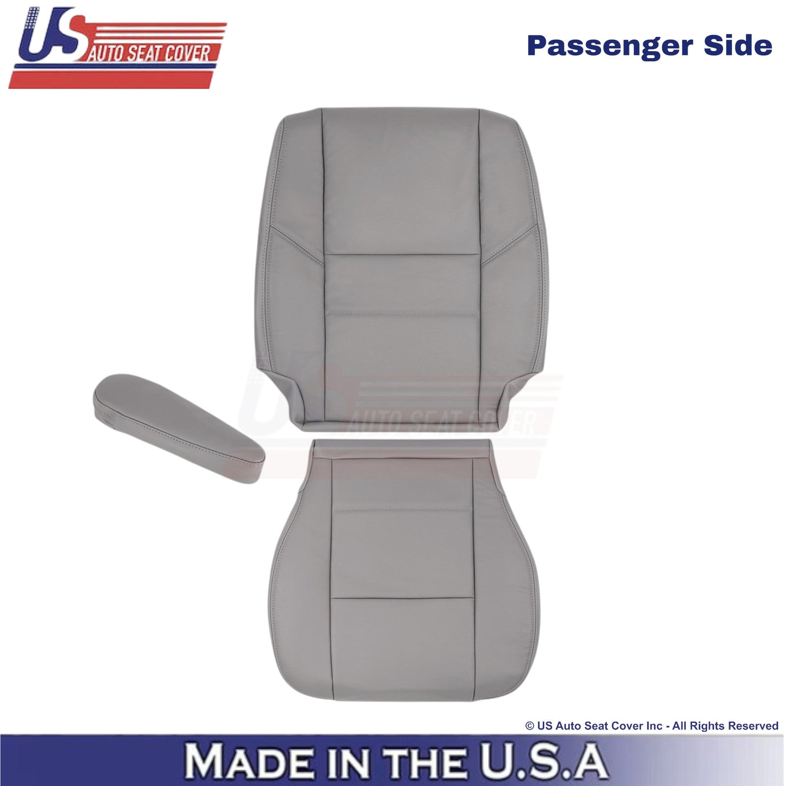 2001-2007 For Toyota Sequoia Leatherette w/Armrest Passenger Seat Covers Gray