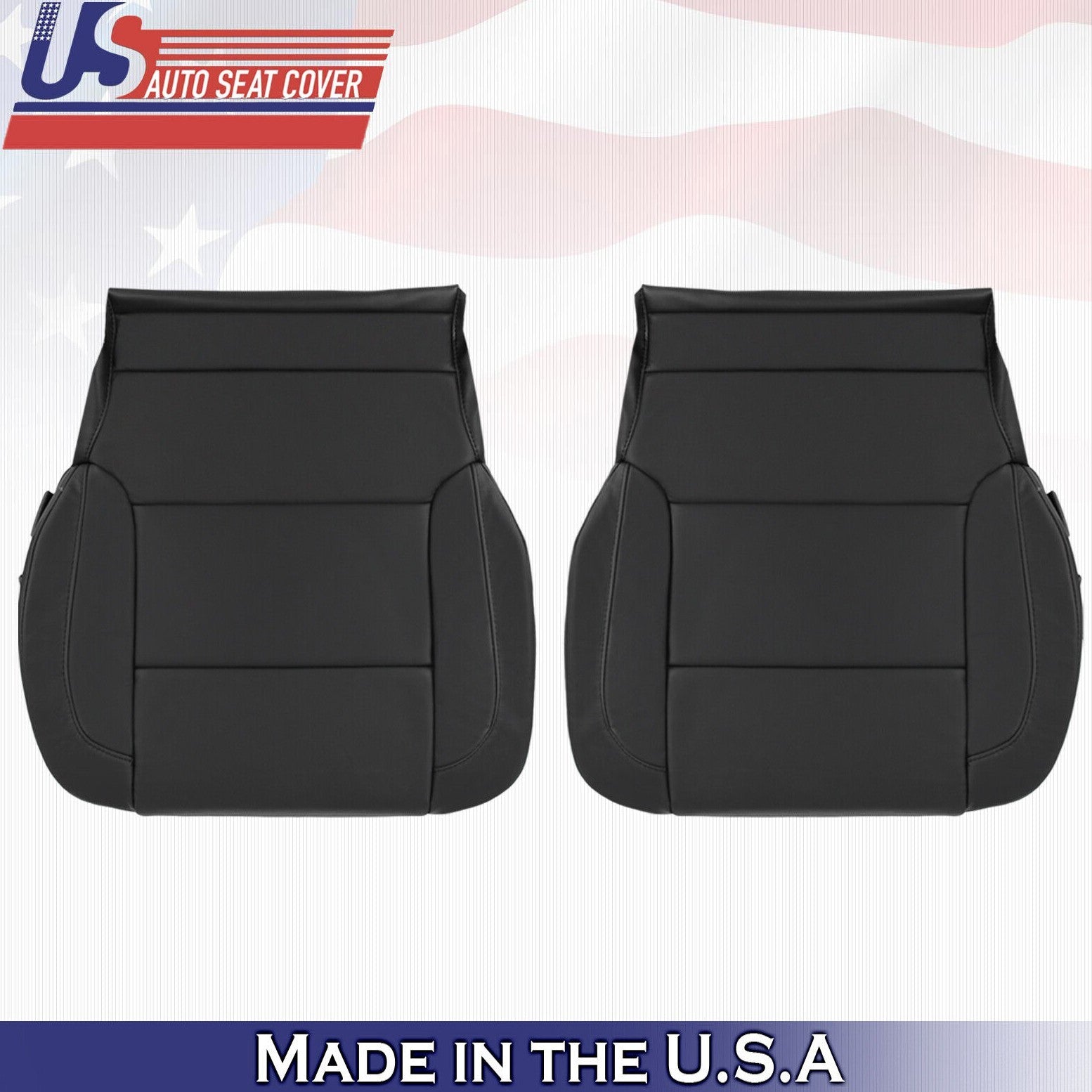 2016 2017 For Chevy Silverado 1500 Driver & Passenger Bottom Leather Seat Covers
