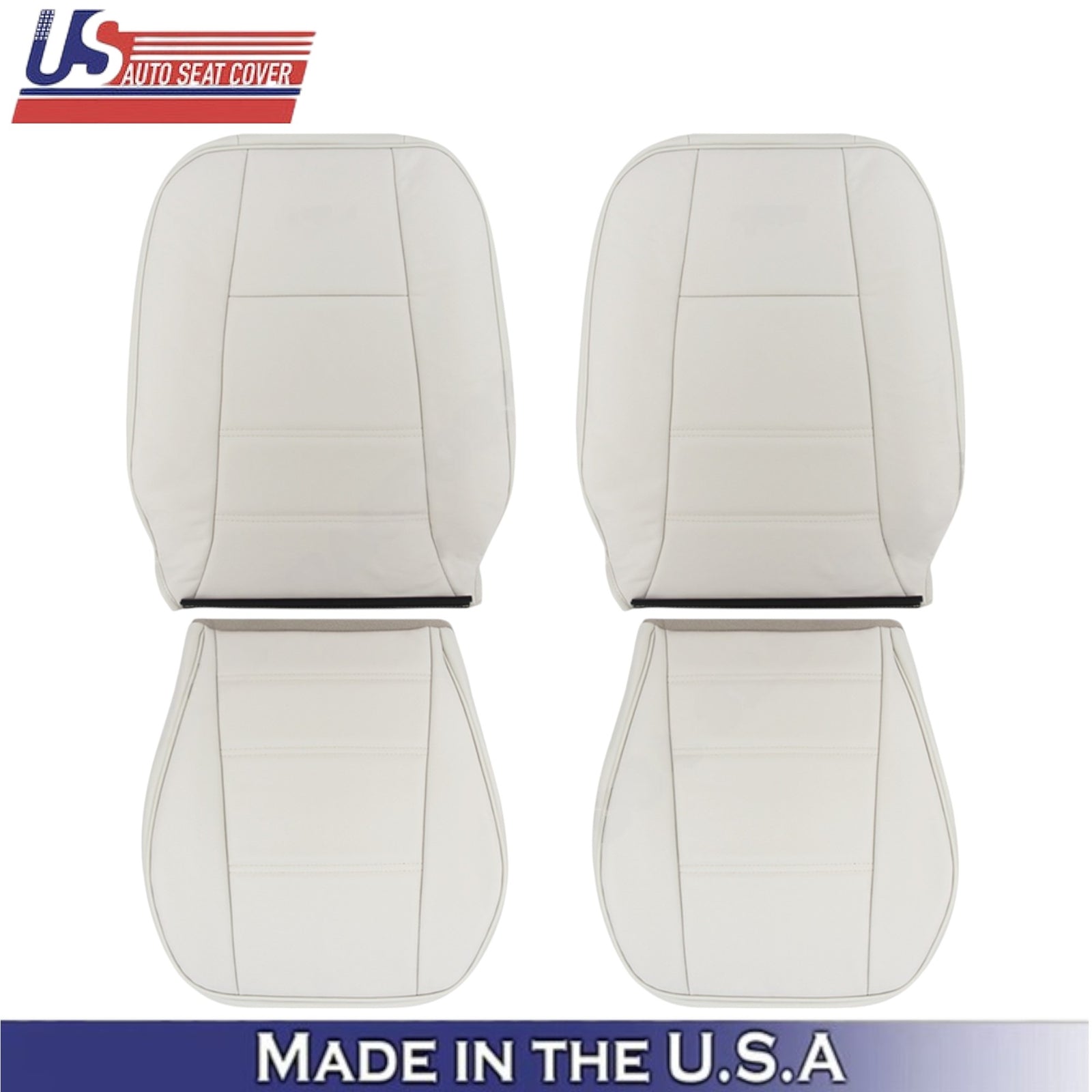 1999-2004 For Ford Mustang V6 Leatherette Front Replacement Covers Oxford White