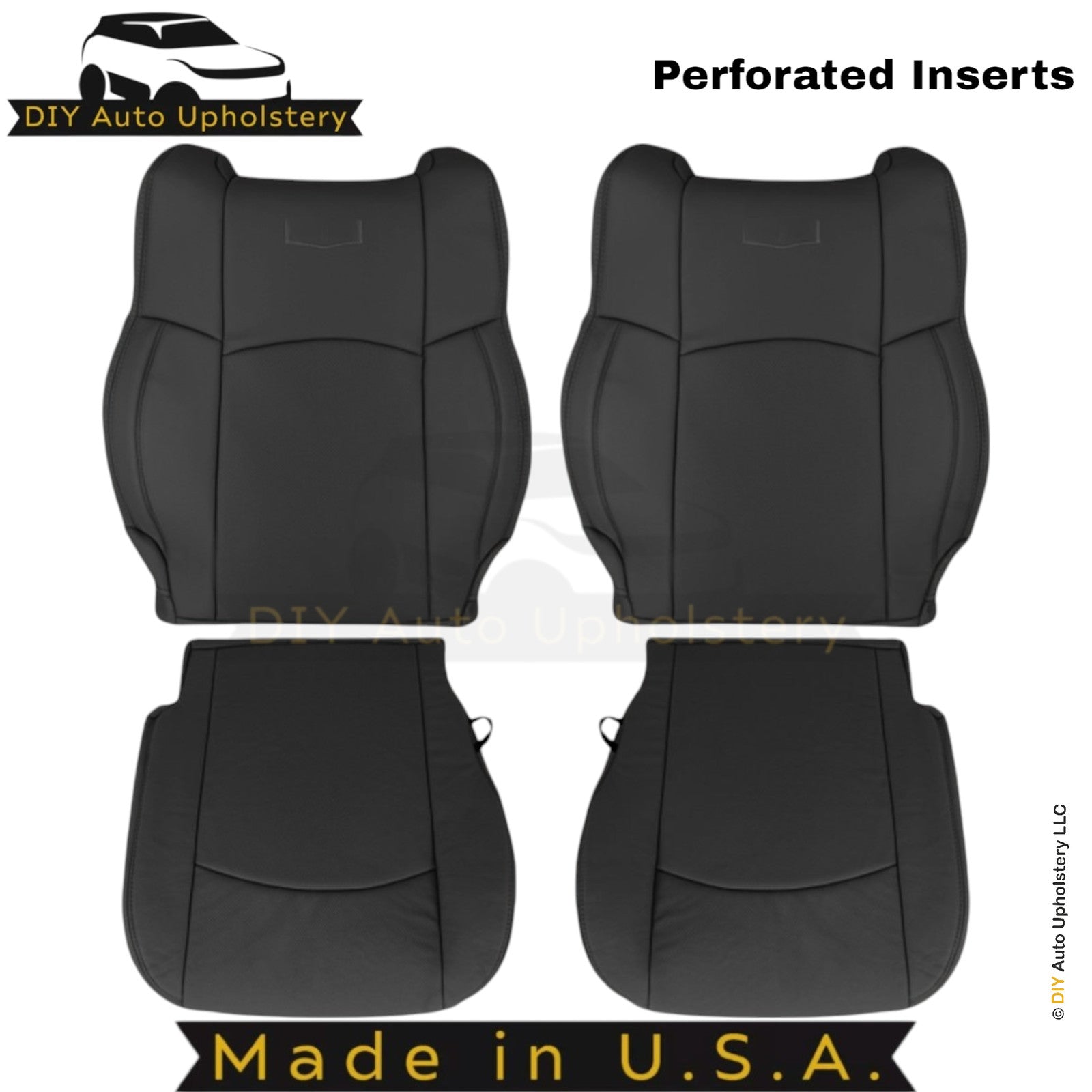 2013-2018 For Dodge Ram 2500 Laramie Genuine Leather Front Seat Covers Black