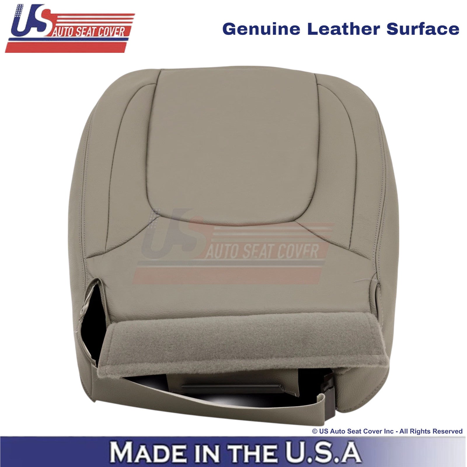 2004-2005 For Dodge Ram 2500 Laramie Leather Driver Bottom Seat Cover Taupe
