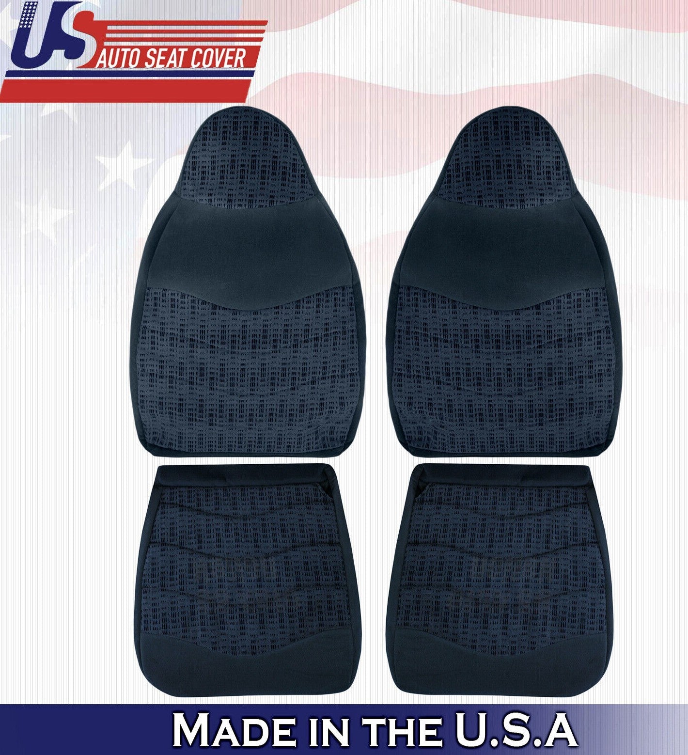 2000 For Ford F250 F350 F450 F550 XLT 2x Top & 2x Bottom Cloth Seat Covers Blue