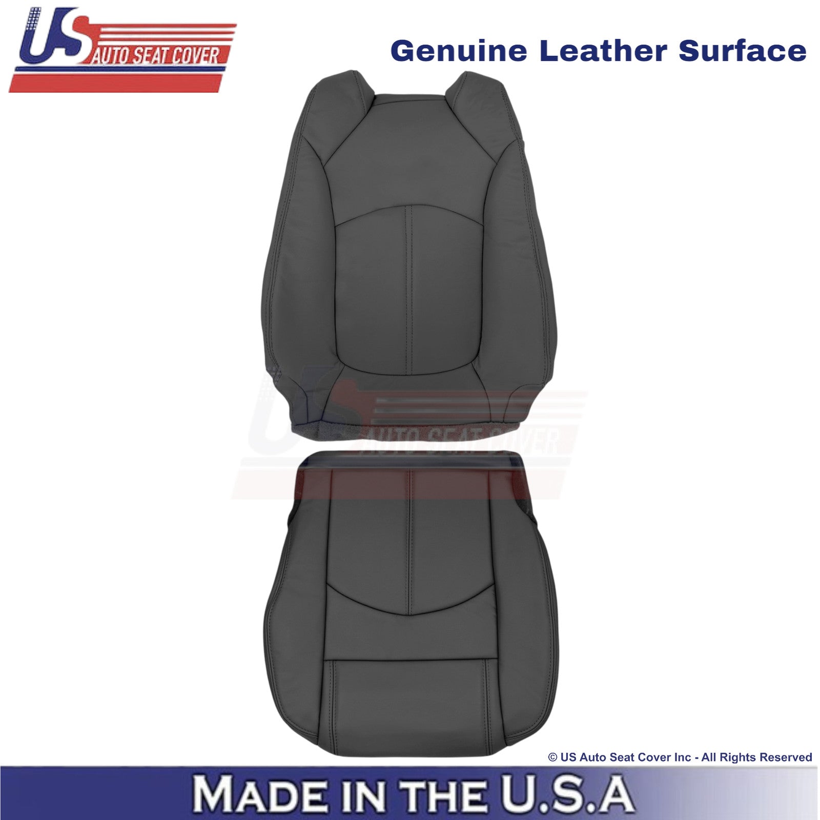 2013-2016 Fits GMC Acadia Genuine Leather Driver Side Replacement Covers Ebony
