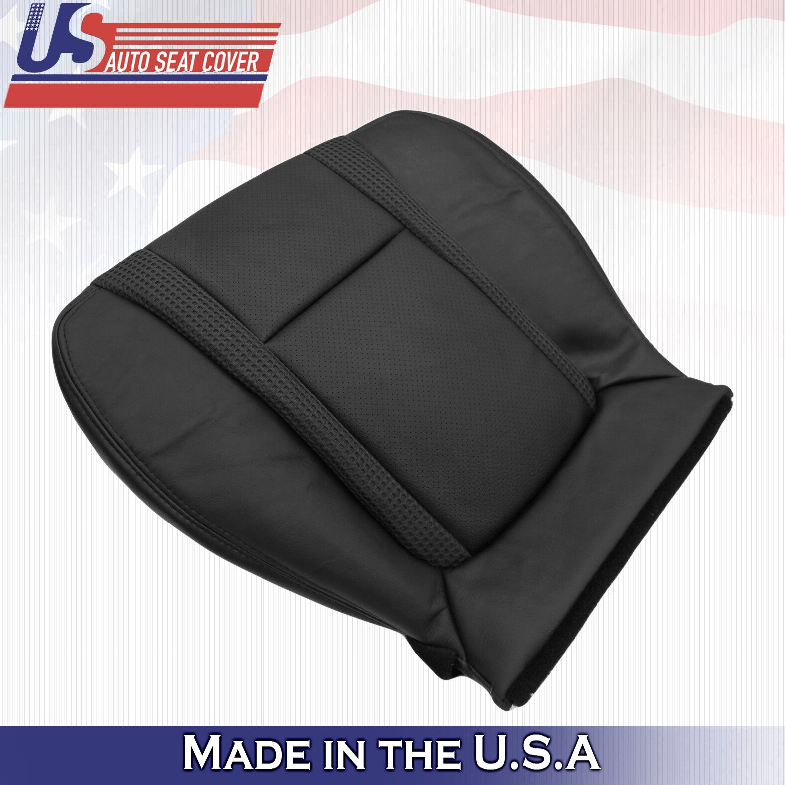 2011 Ford F150 Raptor SVT-Driver Side Bottom Perforated Leather Seat Cover Black