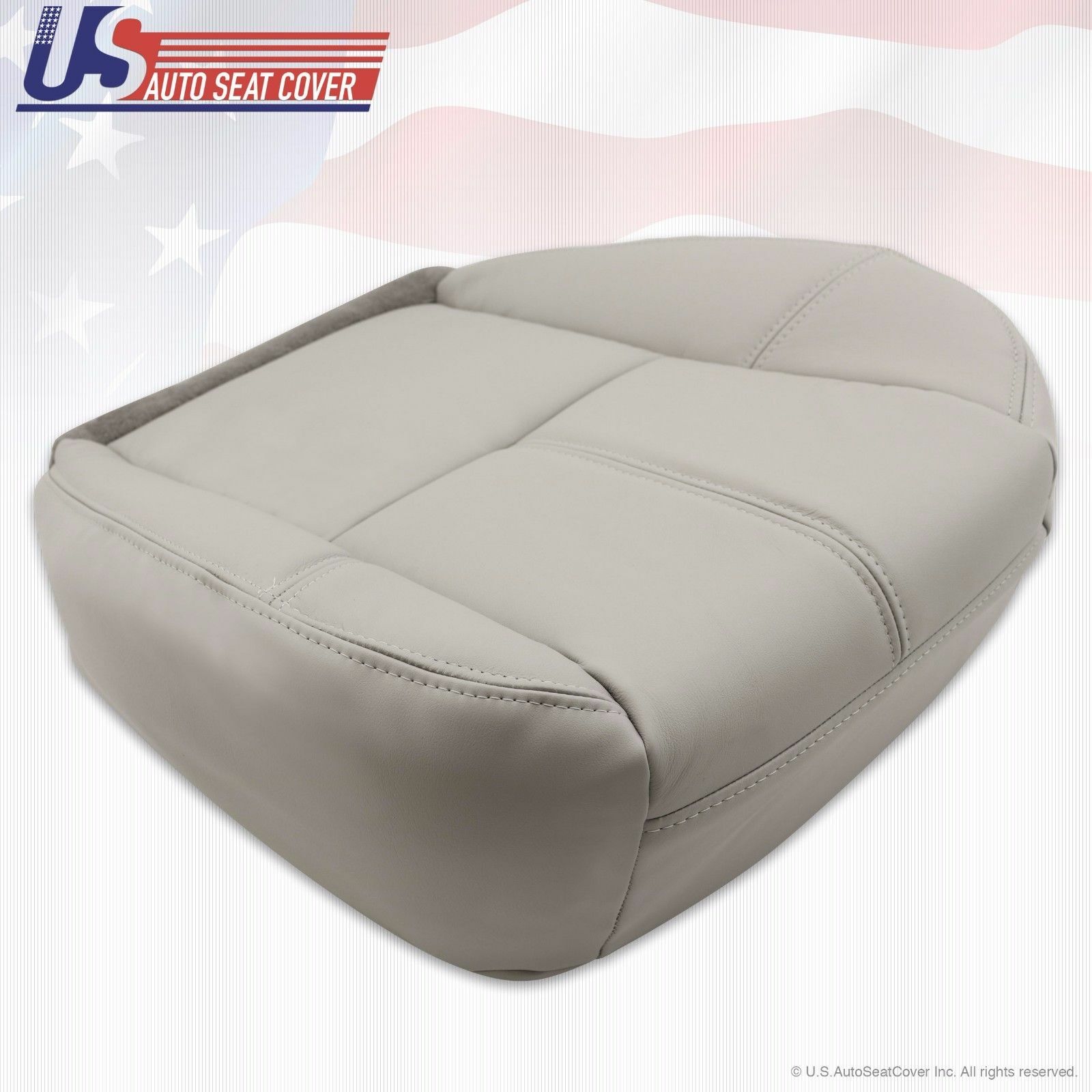 2009 2010 Chevy Tahoe & Suburban Driver Bottom Leather Seat Cover Light Gray