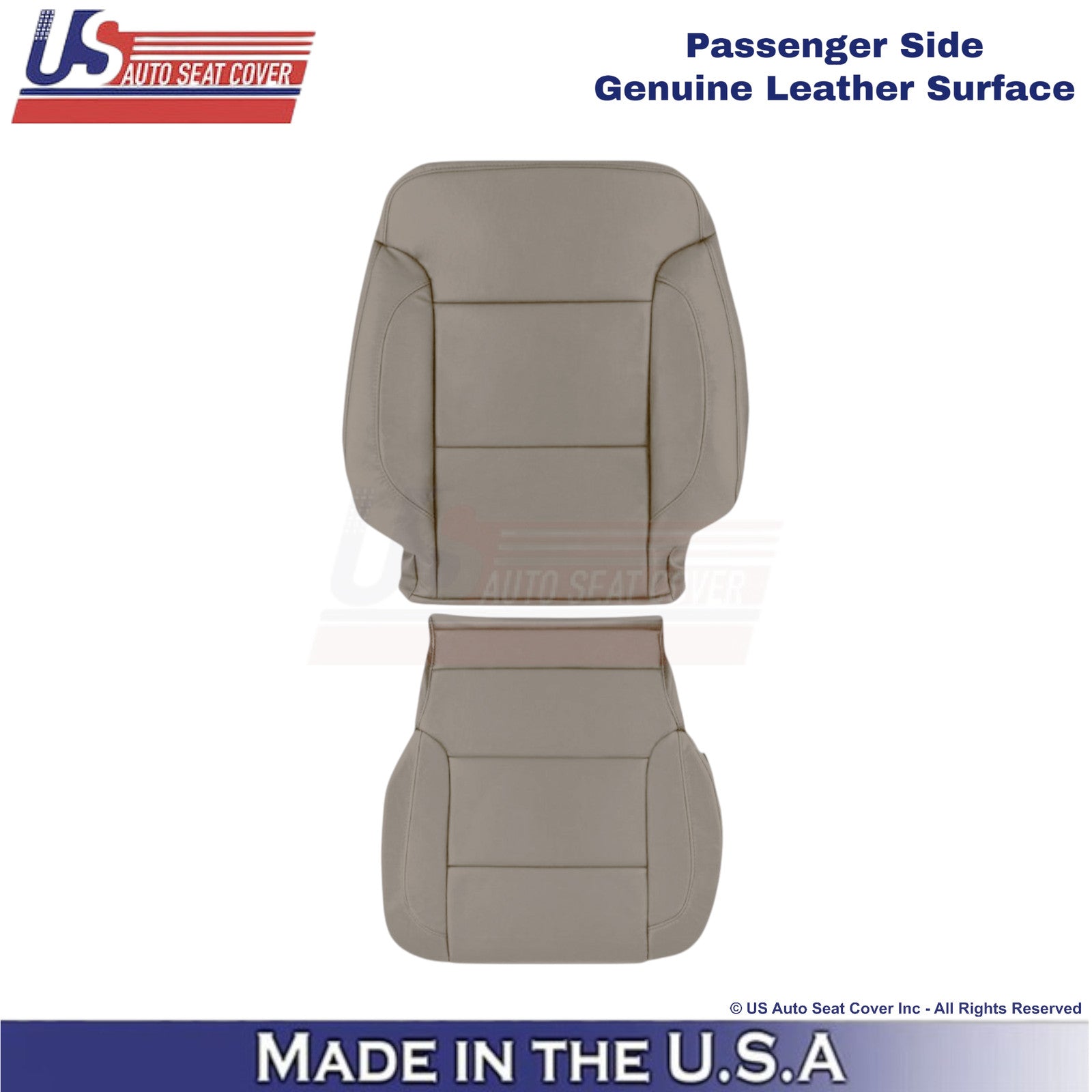 2014-2019 For Chevy Silverado 1500 LT Genuine Leather Passenger Side Covers Dune