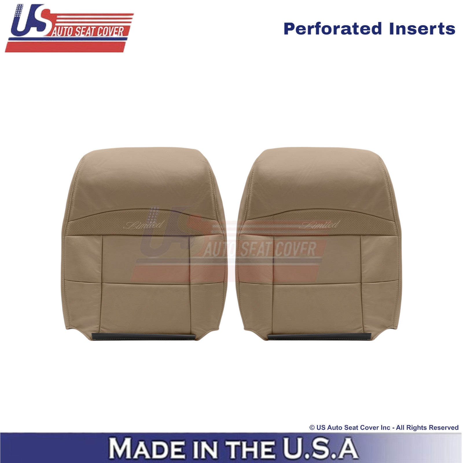 1995-2001 For Ford Explorer Limited Leather Front Top Covers Medium Prairie Tan