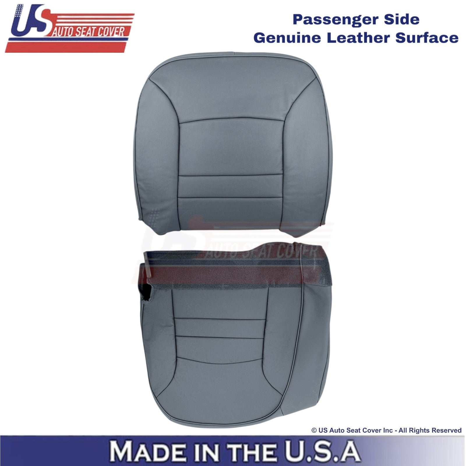 1998-2002 For Ford Crown Victoria Genuine Leather Passenger Side Covers Gray