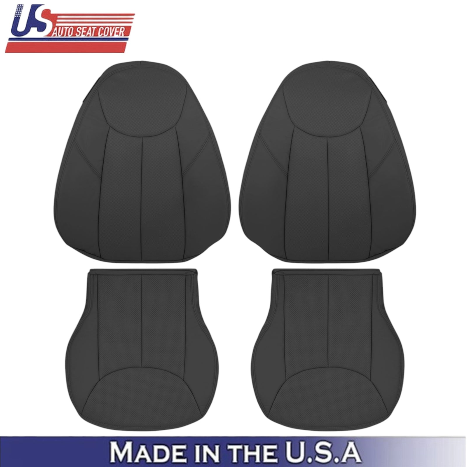 2003-2007 for Mercedes Benz R230 SL500 Front Seat Covers Genuine Leather Black