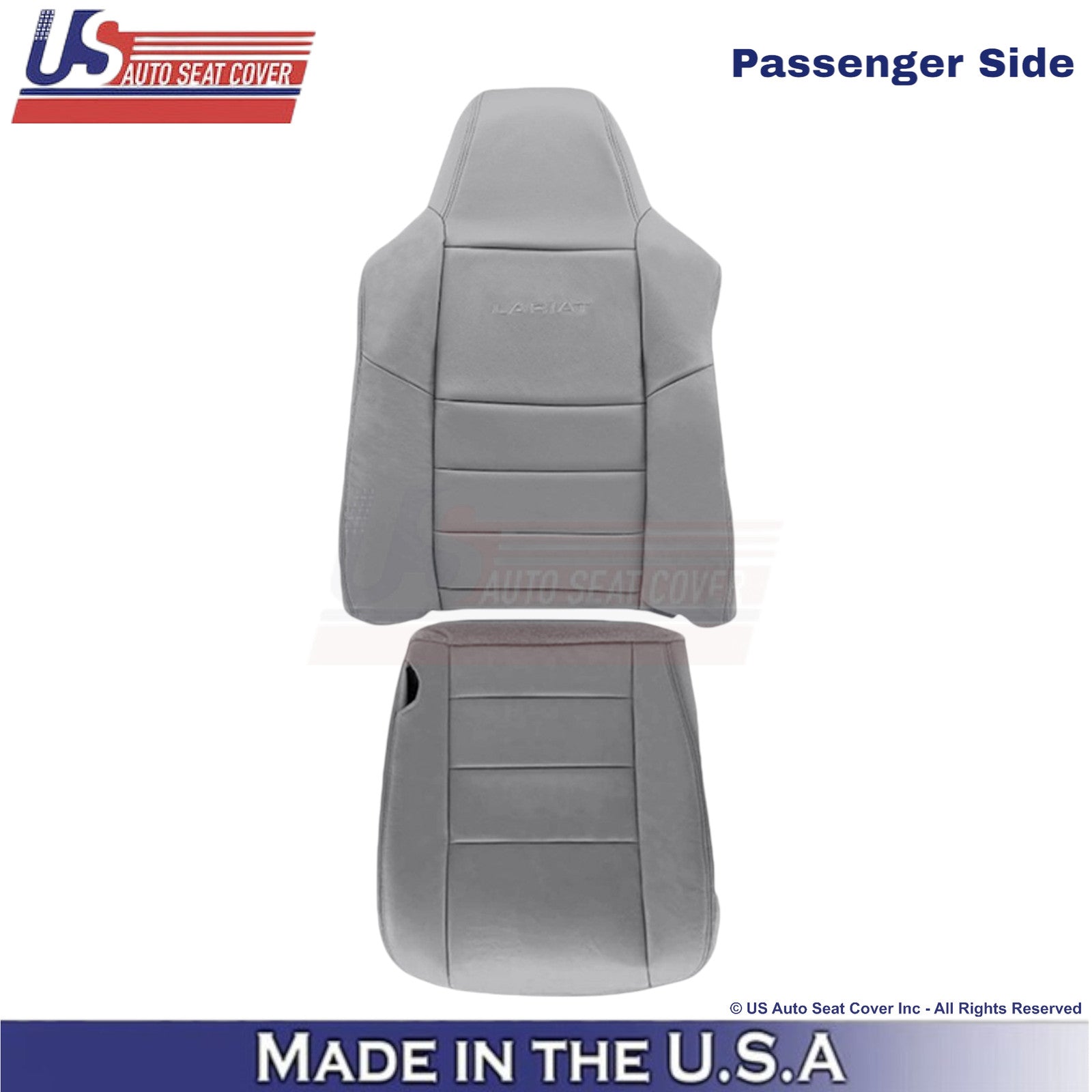 2003-2007 Fits Ford F250 F350 Lariat Leather Front OEM Seat Covers Gray