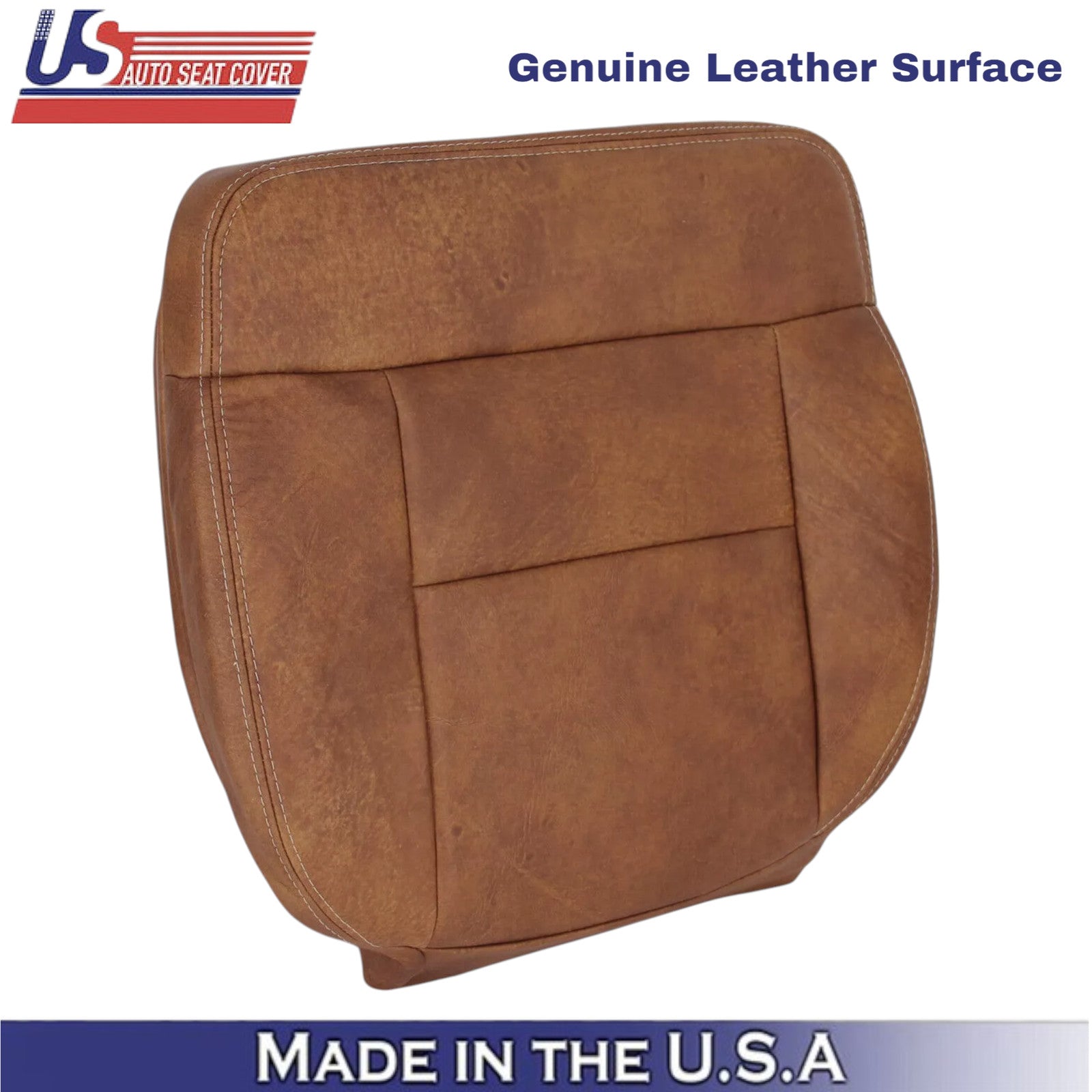 2004-2008 For Ford F-150 King Ranch Leather Driver Bottom Seat Cover Brown
