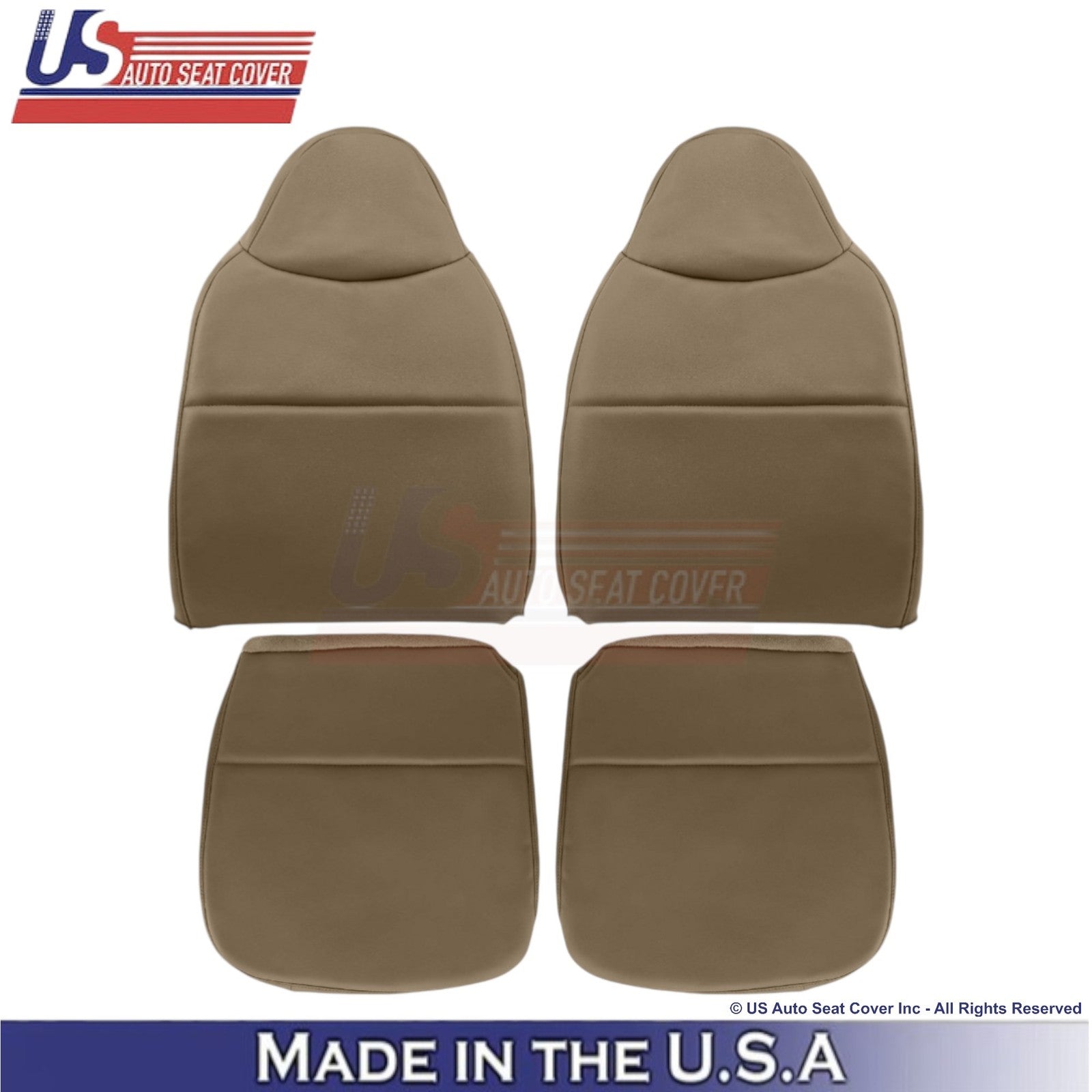 2008-2010 Fits Ford F-250 XL Leatherette Front Replacement Seat Covers Camel Tan