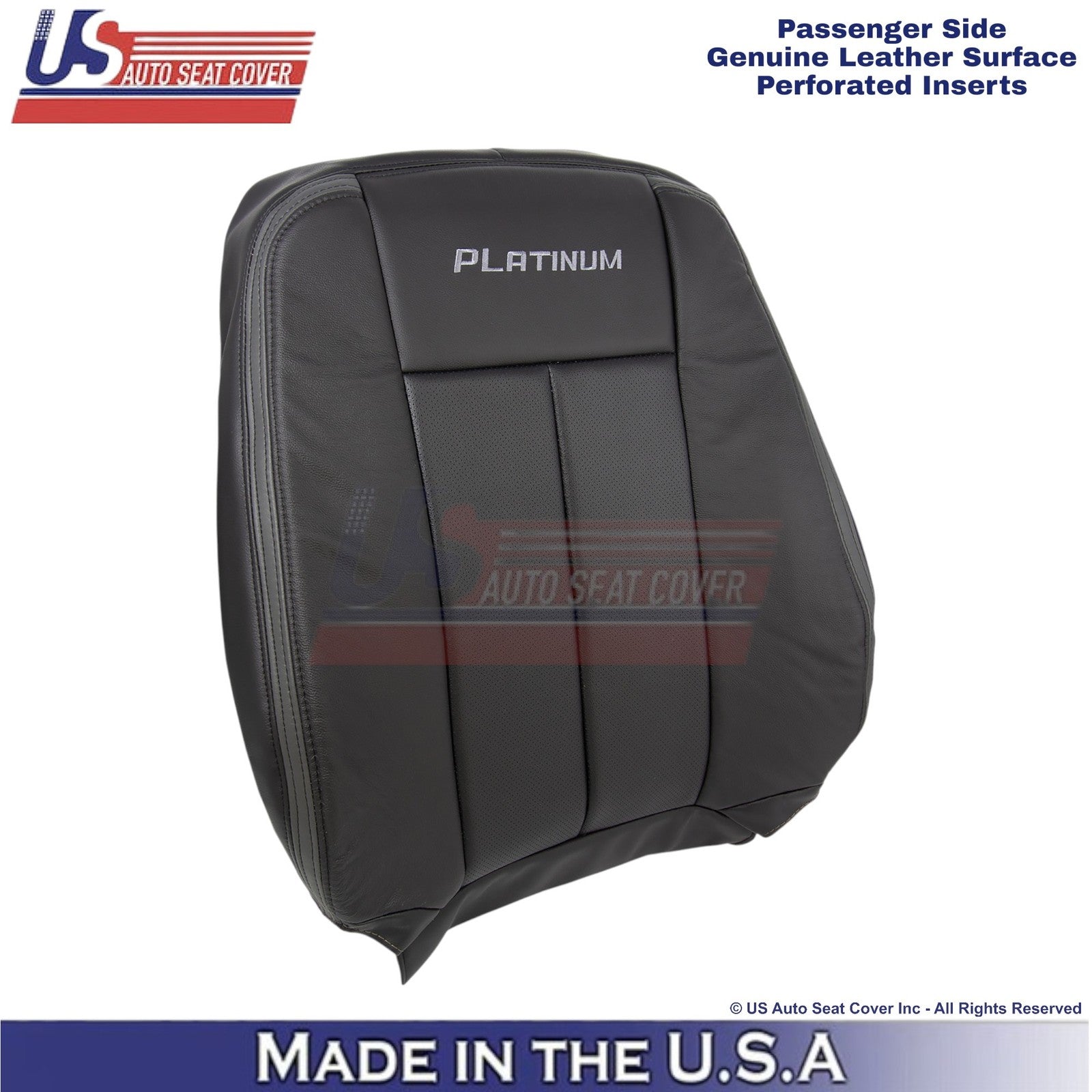 2015-2017 For Ford Expedition Platinum Genuine Leather Passenger Top Cover Ebony