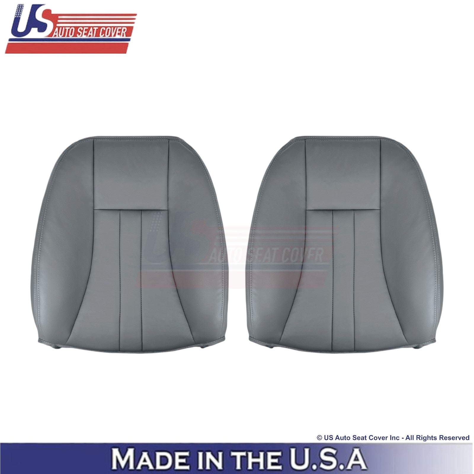 2004-2007 For Chrysler Town & Country Leatherette Front Top Seat Covers Med Gray