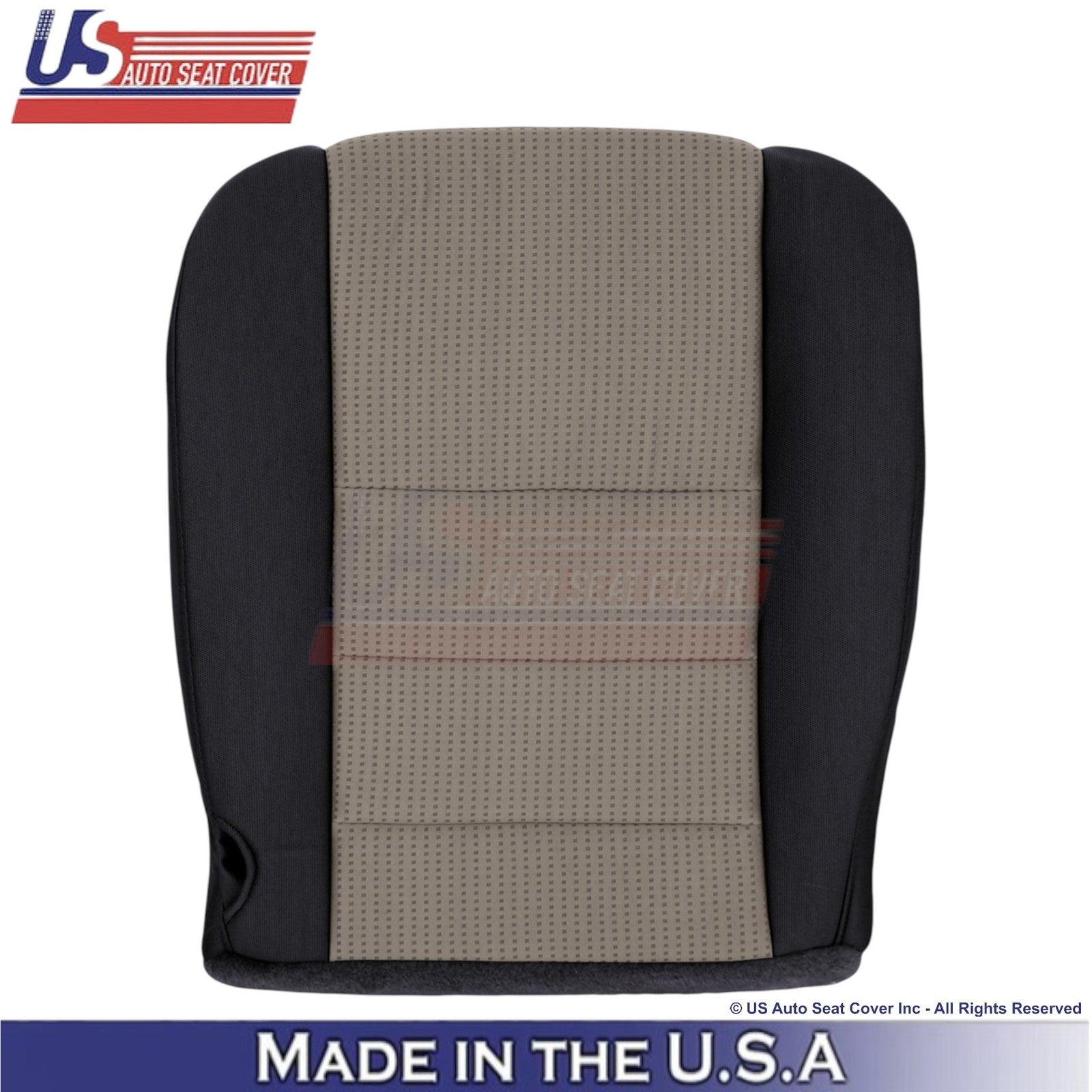 2008-2010 For Ford F250 XLT Cloth Passenger Side Seat Covers 2-Tone Black & Gray