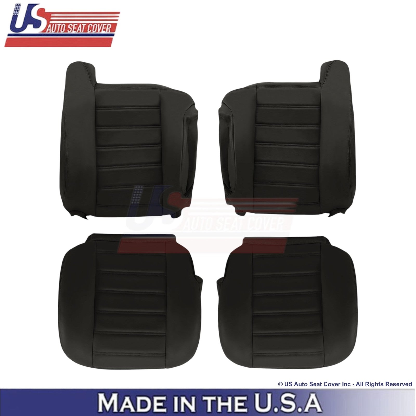 2003-2007 For Hummer H2 Leatherette Front Replacement Seat Covers Ebony Black