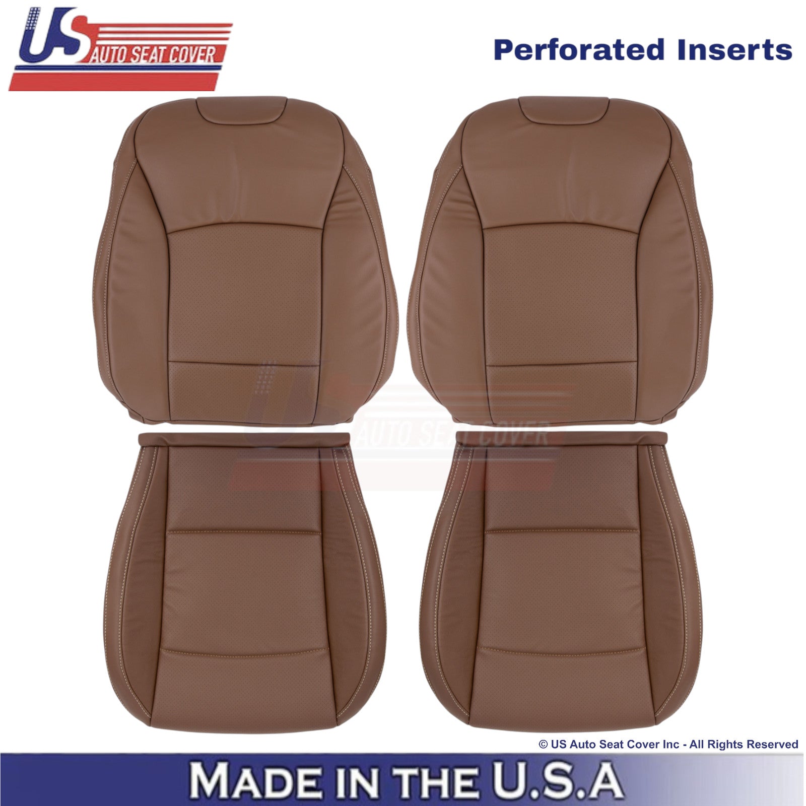 2015-2017 For Subaru Outback Leatherette Front Replacement Covers Slate Brown