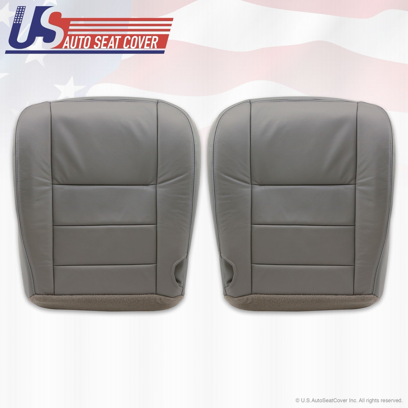 2002 2003 2004 Ford Excursion Driver & Passenger Bottom leather seat covers Gray