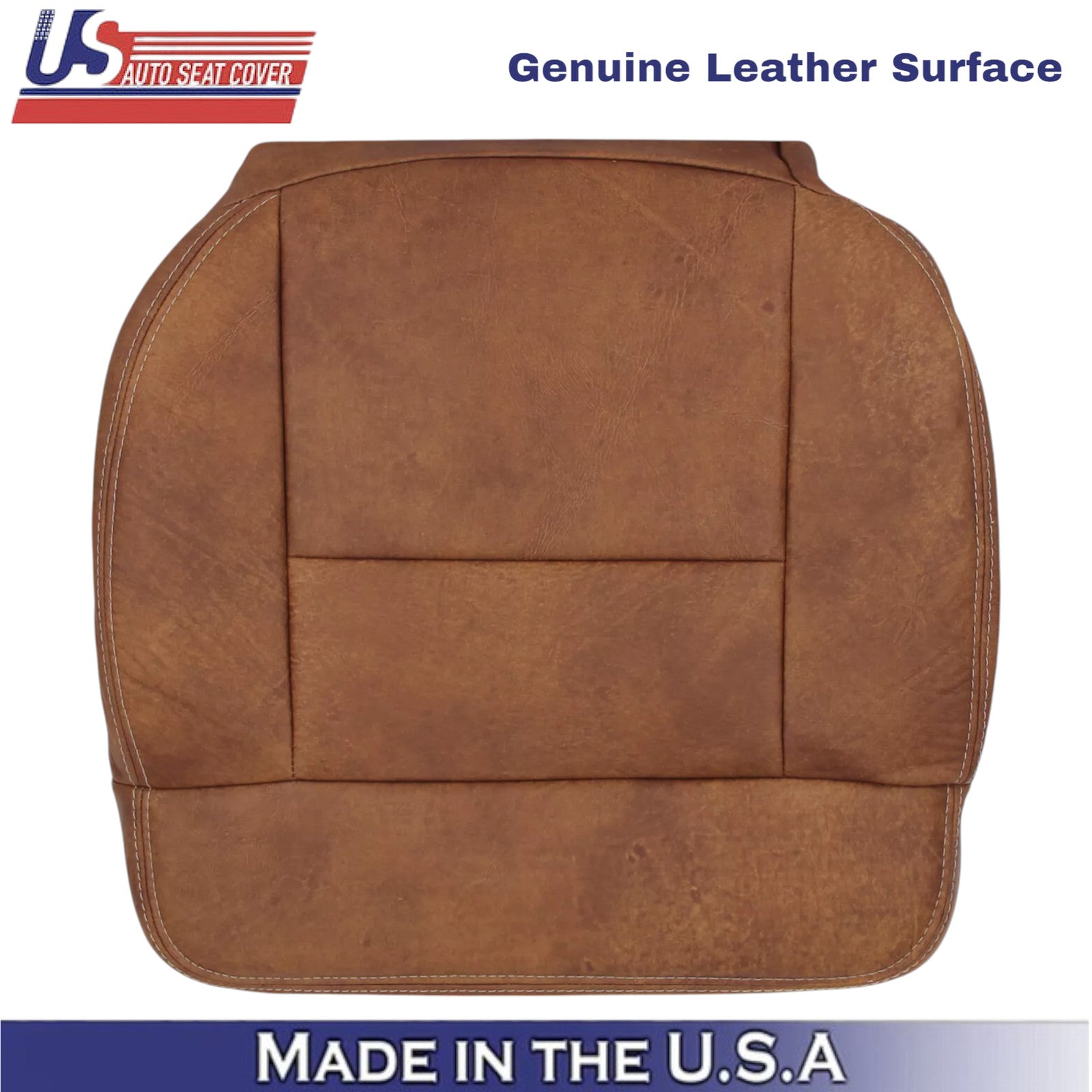 2004-2008 For Ford F-150 King Ranch Leather Driver Bottom Seat Cover Brown