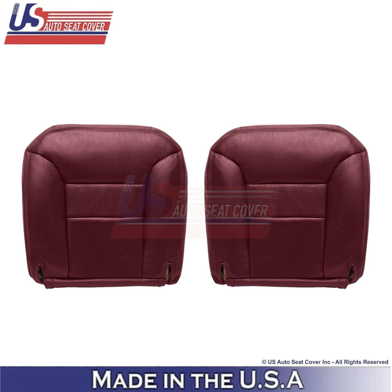 1995-1999 For Chevy Tahoe Suburban Leatherette Front Bottom Seat Covers Ruby Red