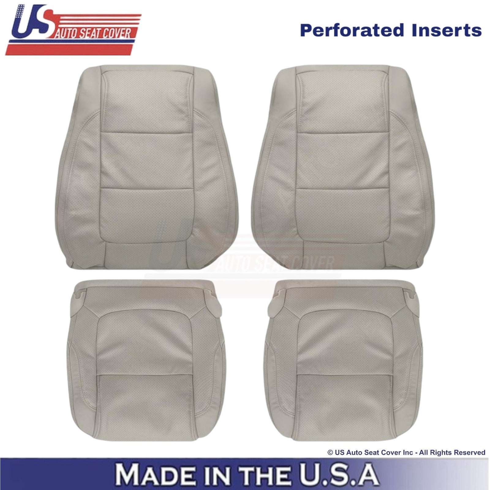 2011-2015 Fits Ford Explorer Limited Leather Perf Front Seat Covers Gray